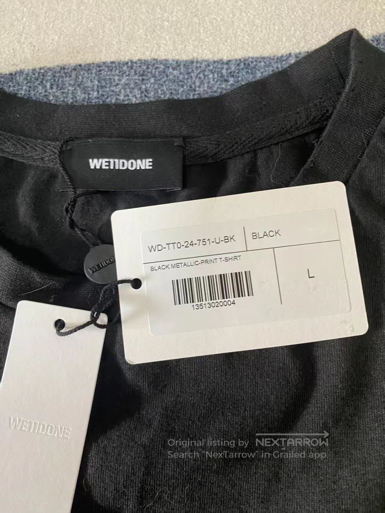 WE11DONE we11done Metallic Print Washed T. Size US L / EU 52-54 / 3 - 4 Thumbnail
