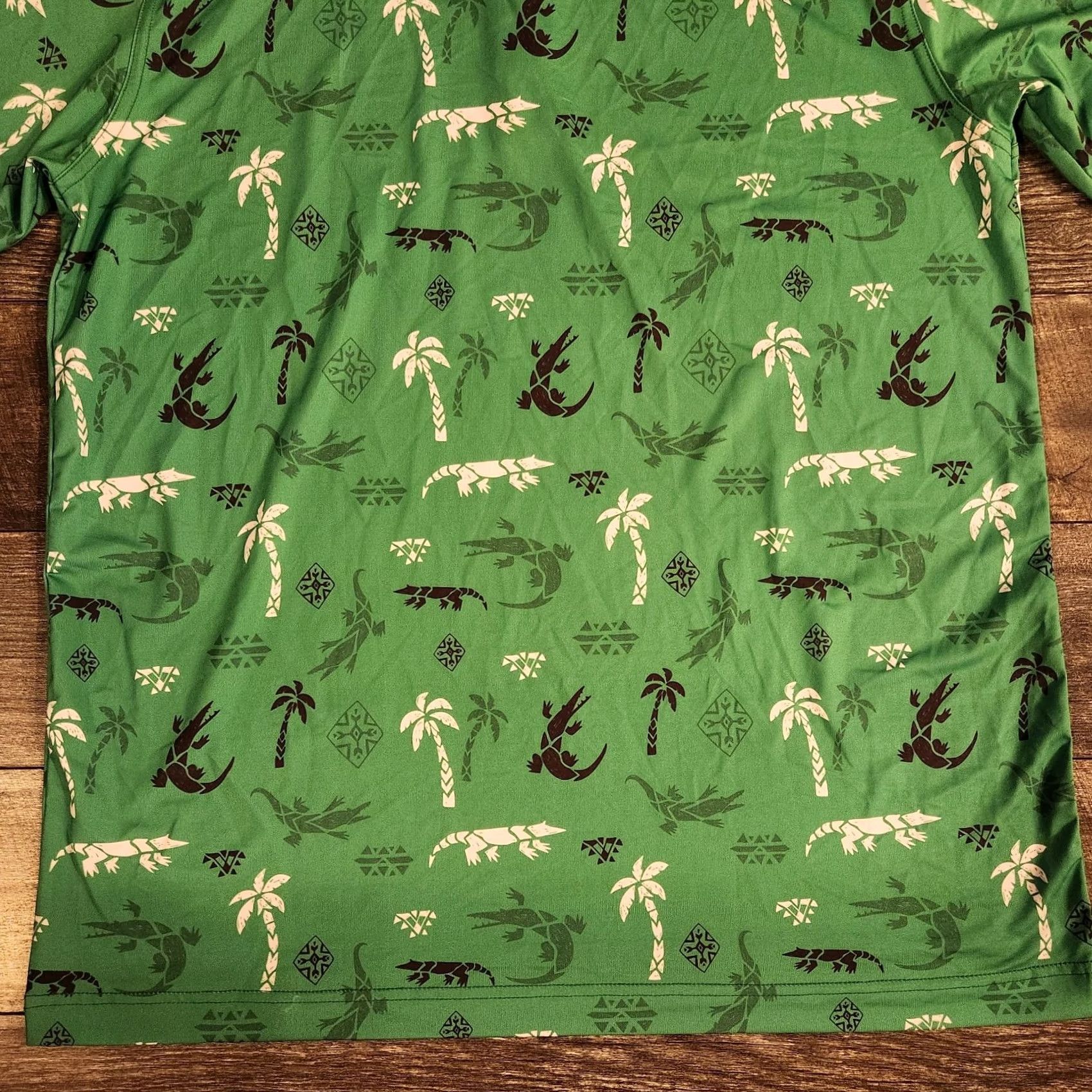 Vintage Waggle Shirt Mens L Golf Polo Aligator Palms AOP Performance Florida New Size US L / EU 52-54 / 3 - 7 Thumbnail
