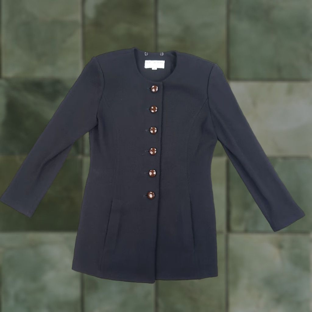 Vintage Marie Gray St John Collection Womens Black Blazer Jacket Size 4 Extra Large Size S / US 4 / IT 40 - 1 Thumbnail