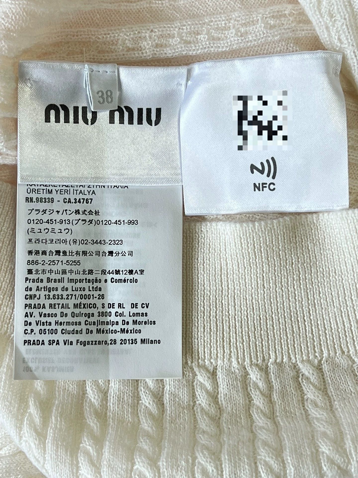 Miu Miu Miu Miu White Crewneck Short Knit Cardigan FR38 Size XS / US 0-2 / IT 36-38 - 6 Thumbnail