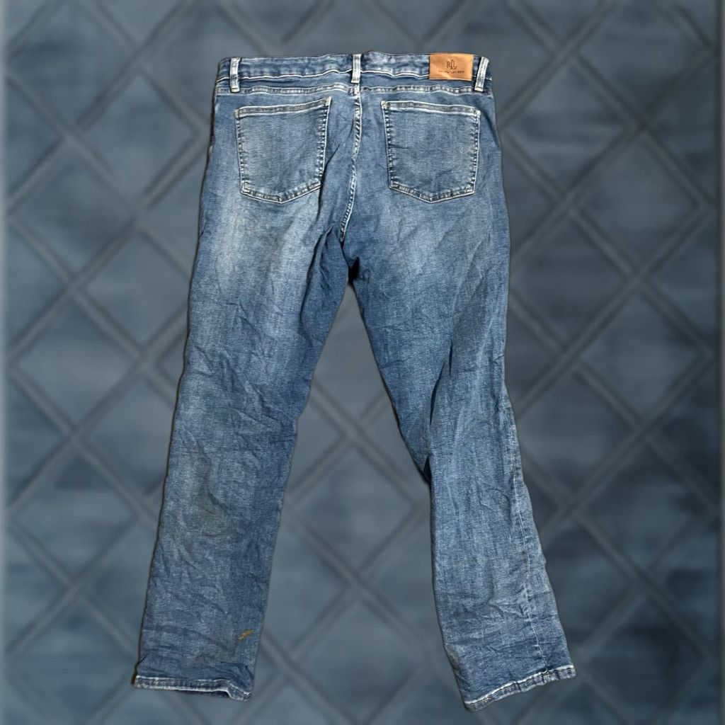 Ralph Lauren VINTAGE Lauren Ralph Lauren Women's Jeans Dark Wash 12 Modern Straight Blue - Jeans Womens 12 Dark Wash Straight (Stain on thighs) Size 34" / US 12 / IT 48 - 1 Thumbnail
