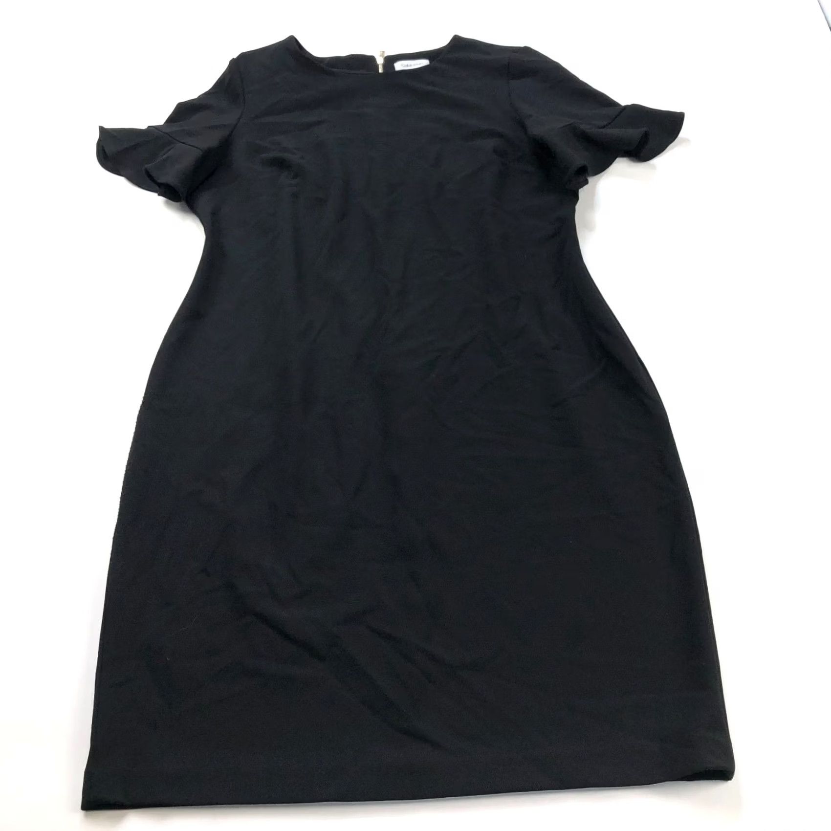 Calvin Klein Calvin Klein Dress 16 Flutter Sleeve Sheath Knee Length Black Polyester Cocktail/Party Casual Dress Women Size XXL / US 16-18 / IT 52-54 - 2 Thumbnail