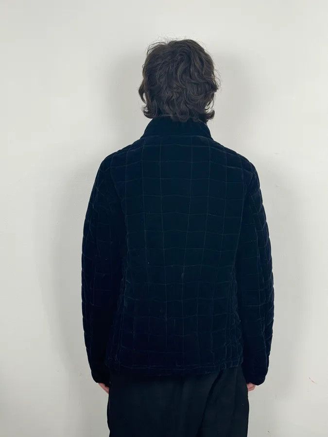 Armani Collezioni Armani Navy Quilted Velvet Contrast Collar Jacket Size US M / EU 48-50 / 2 - 3 Thumbnail
