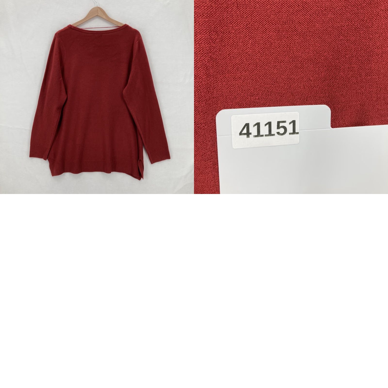 Apt. 9 Apt. 9 Sweater Womens 1X Red Rhinestone Embellished Scoop Neck Pullover Sparkle Size XL / US 12-14 / IT 48-50 - 9 Thumbnail