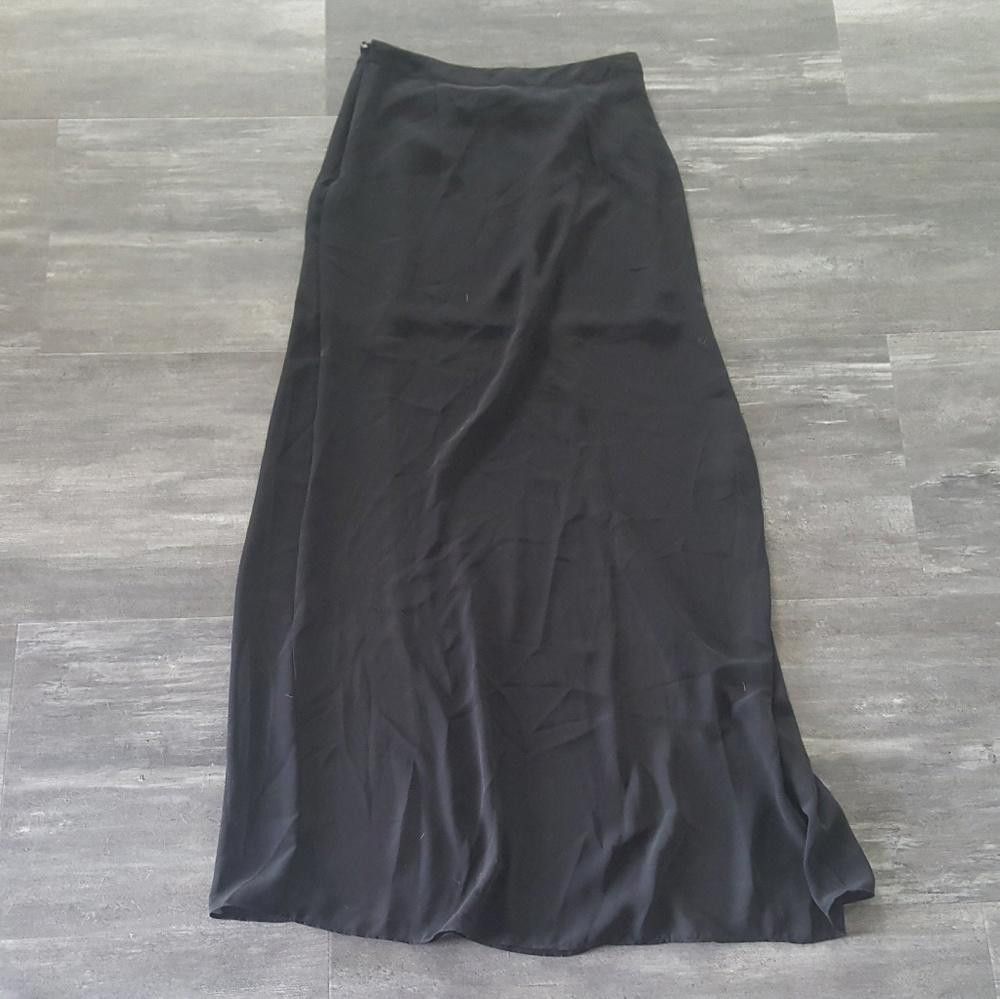 Forever 21 Black Slit Detailed F21 Long Maxi Size 28" / US 6 / IT 42 - 3 Thumbnail