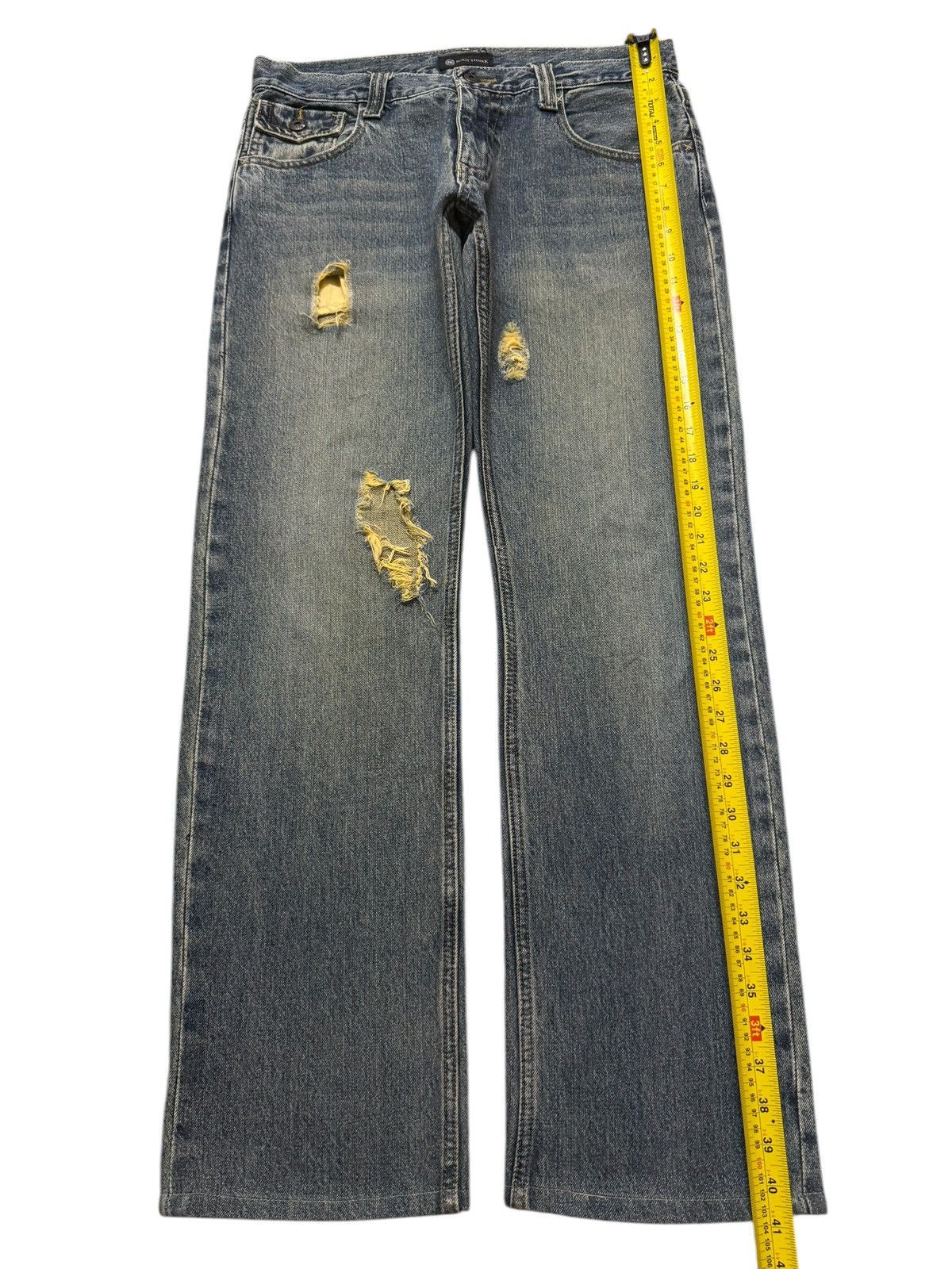 Full Count & Co. Vintage Japanese Brand Blue Faded Wash Distressed Loose Fits Size US 32 / EU 48 - 9 Thumbnail