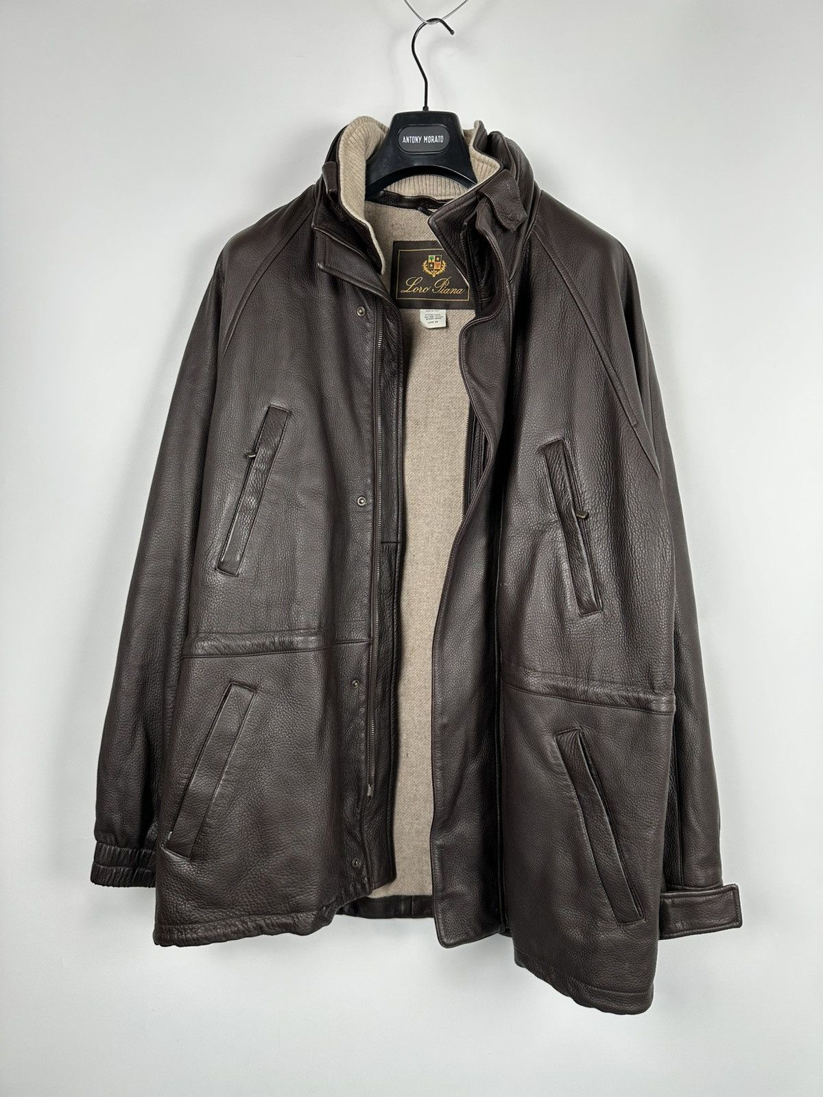 Loro Piana Loro Piana Leather Cashmere Coat Jacket Size US XXL / EU 58 / 5 - 2 Thumbnail