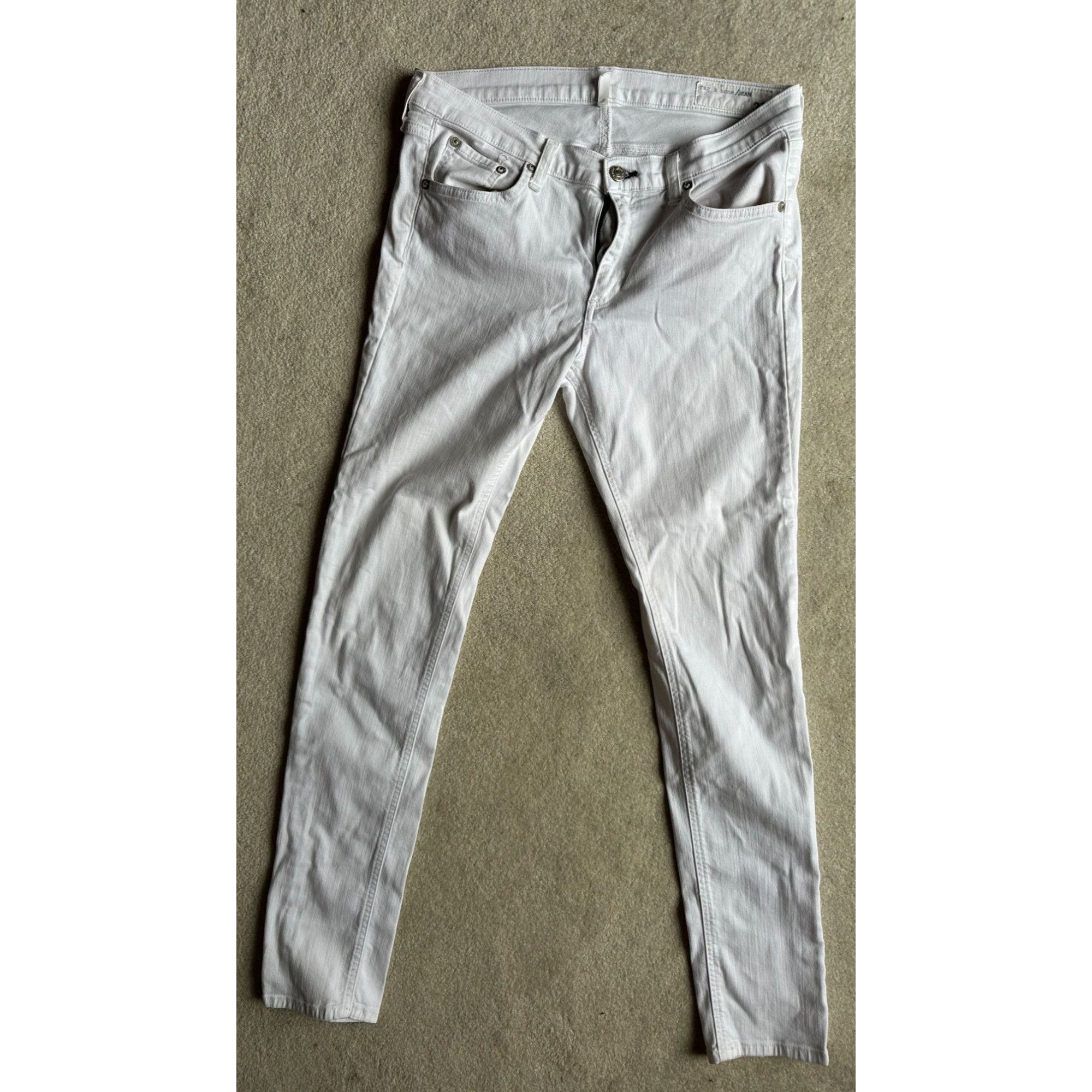 Rag & Bone Rag & Bone white skinny jeans, soft stretchy denim sz 30 Size 30" / US 8 / IT 44 - 1 Thumbnail