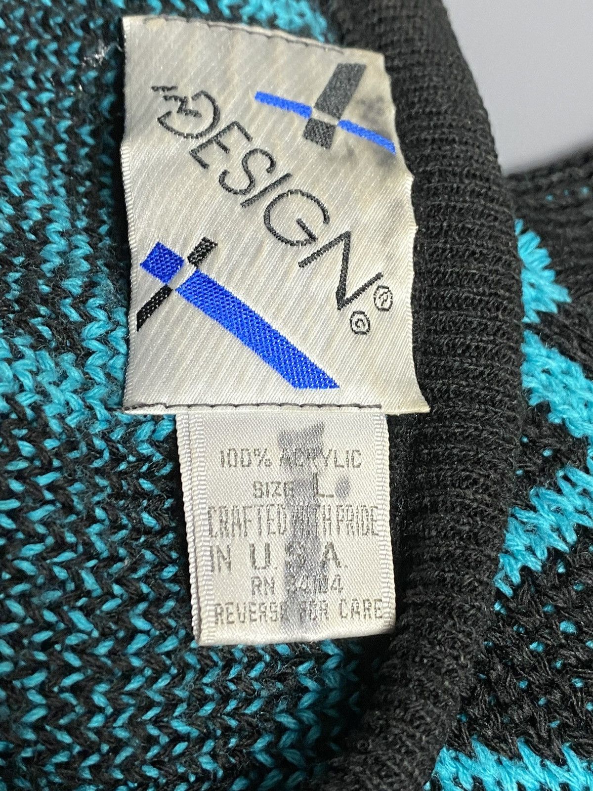 Other Vintage IN DESIGN Abstract Alphabet Acrylic Sweater USA Sz L Size US L / EU 52-54 / 3 - 12 Thumbnail