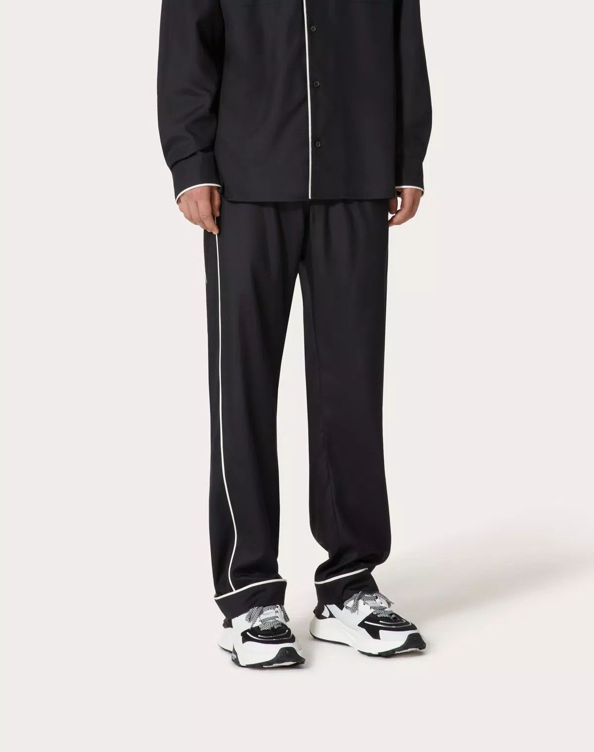 Valentino oc11z0725 Silk Popline Pyjama Pants in Black Size US 32 / EU 48 - 4 Thumbnail