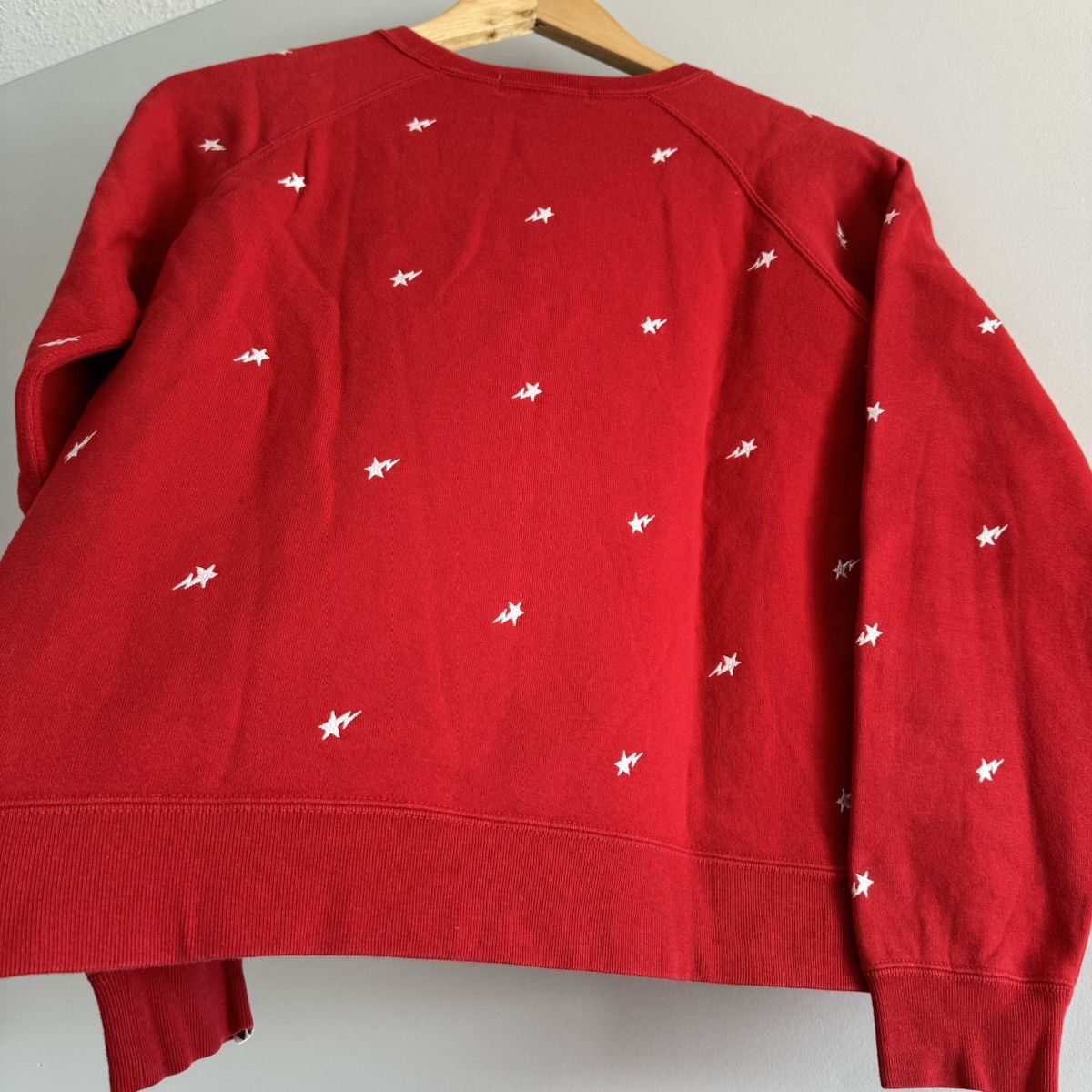 Bape × Nigo × Vintage Bape Sta Star Pattern Cropped Crewneck Sweatshirt Size XS / US 0-2 / IT 36-38 - 7 Thumbnail