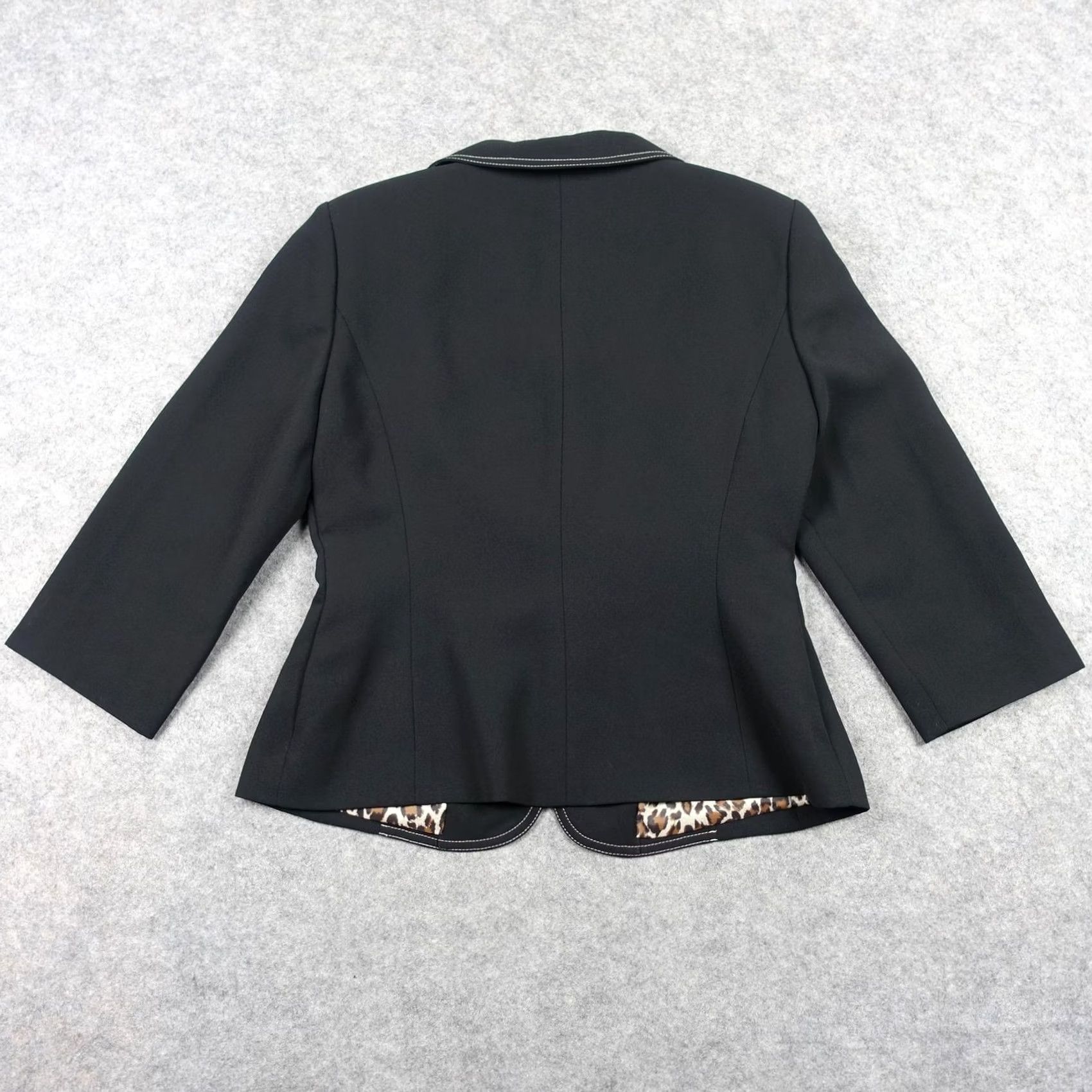 Vintage VINTAGE Collections for Le Suit Blazer Jacket Womens 10P Black Leopard Lined VTG Size L / US 10 / IT 46 - 7 Thumbnail