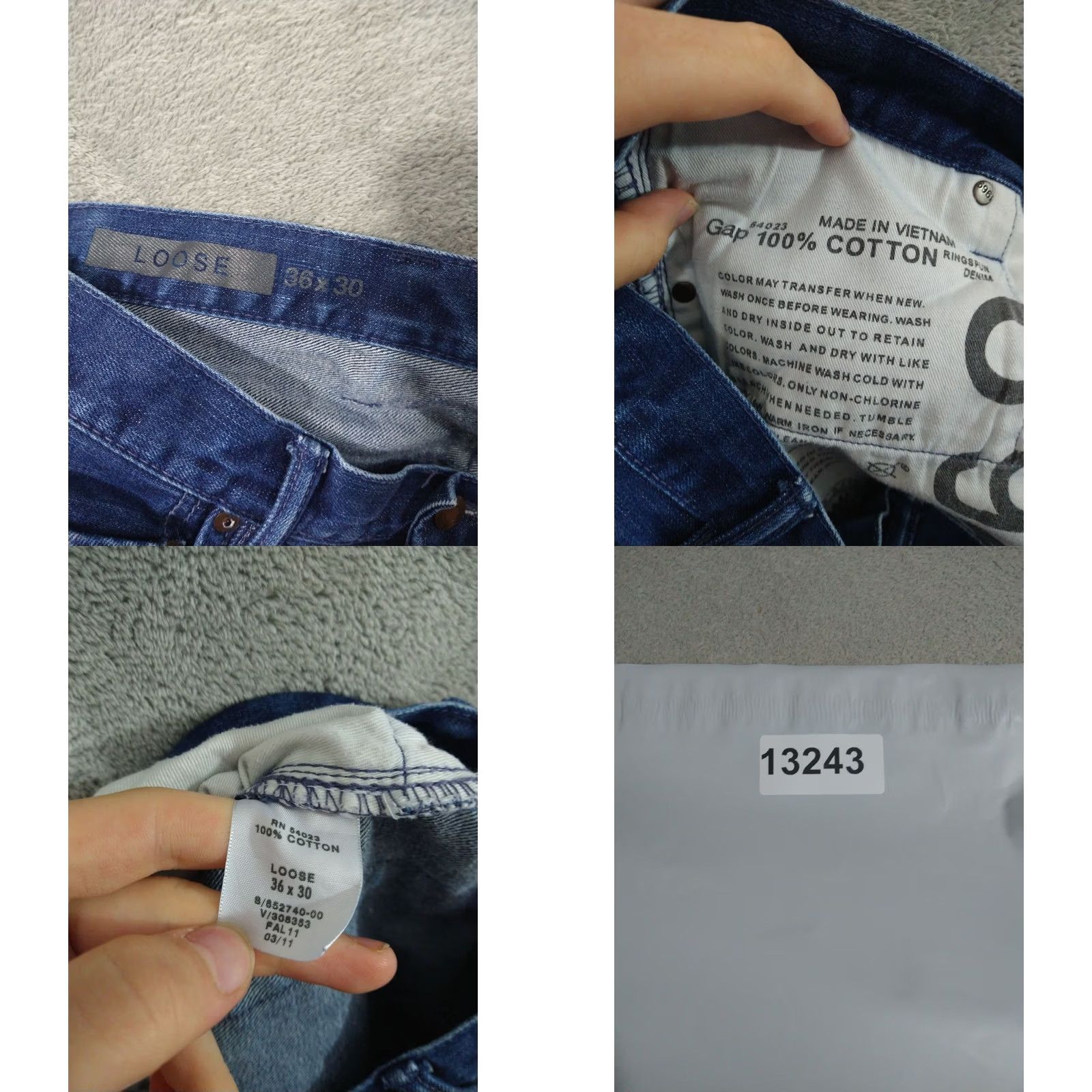 Gap Gap 1969 Jeans Mens Wide Leg Loose Fit 36x30 Dark Wash Blue Denim Size US 36 / EU 52 - 8 Thumbnail