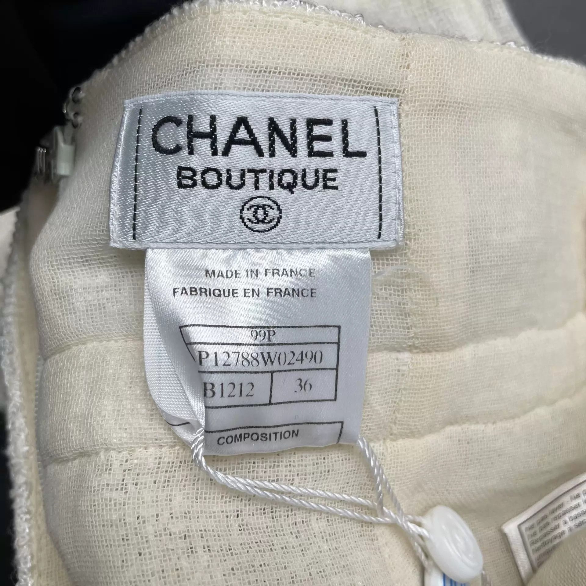 Chanel Chanel Linen Cotton Long Dress Suit 38 White Size 26" / US 2 / IT 38 - 5 Thumbnail
