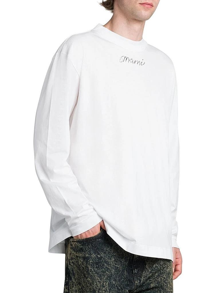 Marni o1w1db11125 Long Sleeve T-Shirt in White Size US M / EU 48-50 / 2 - 3 Thumbnail