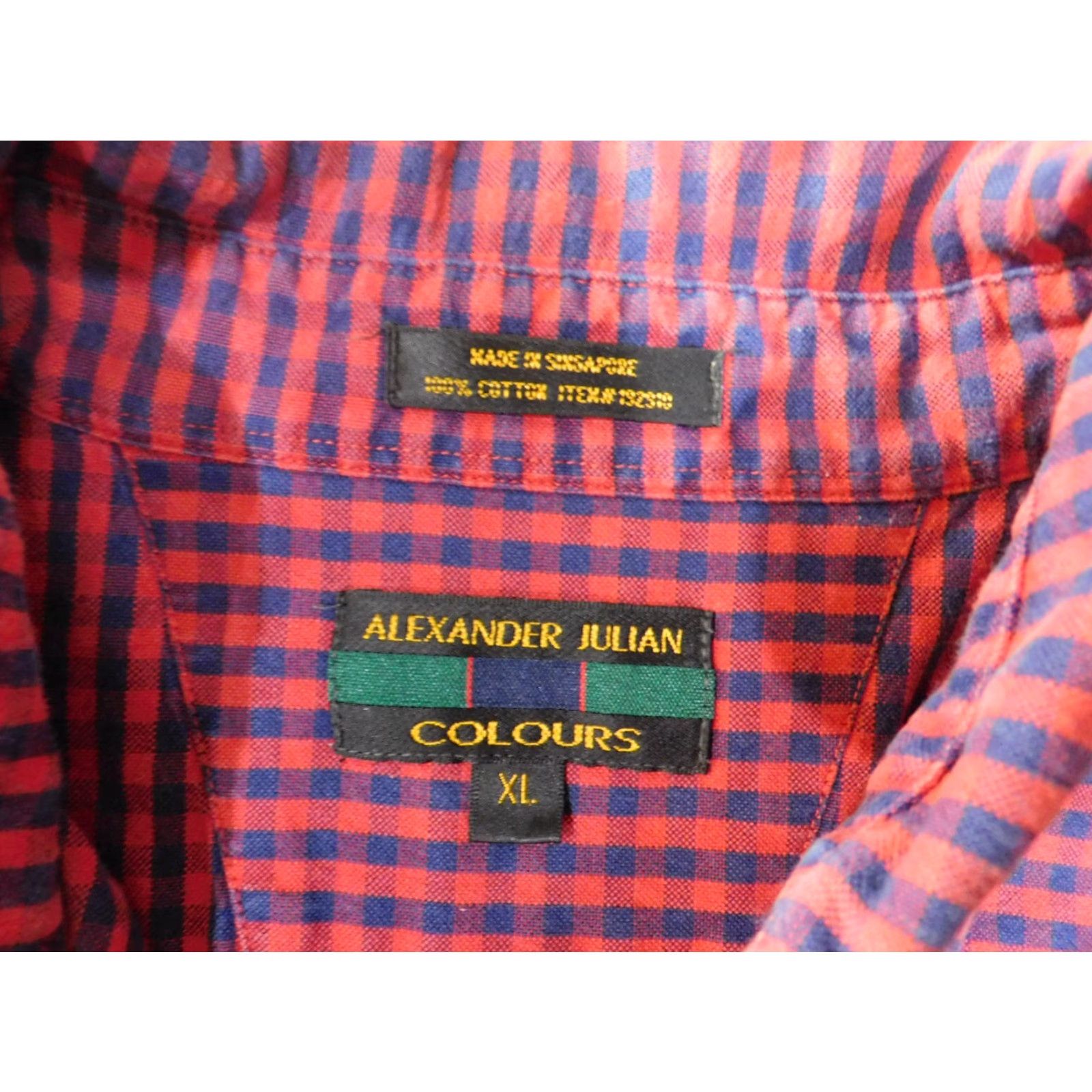 Alexander Julian Alexander Julian Shirt XL Red Plaid Mens Button Up Classic Size US XL / EU 56 / 4 - 7 Thumbnail