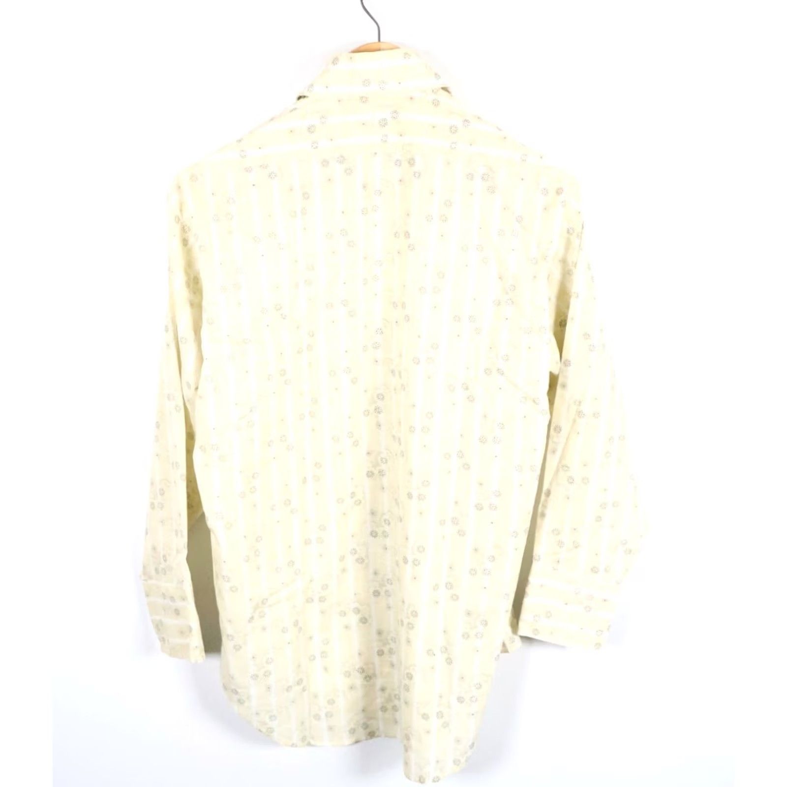 Sears Vintage Sears shirt Geometric Pattern Button-Up Collared Long Sleeve Medium Mens Pale Yellow Black 70s Style Shirt Size US M / EU 48-50 / 2 - 2 Thumbnail
