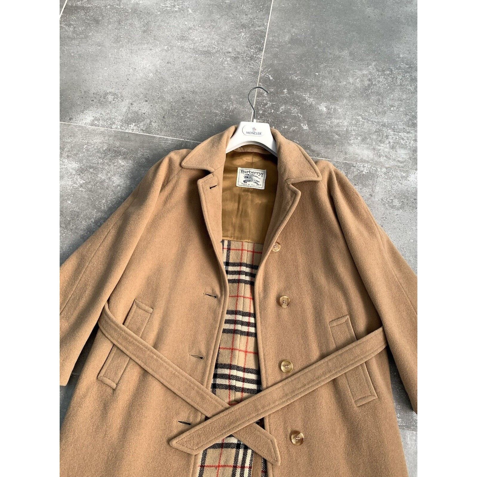 Burberry × Vintage Women's BURBERRYS CAMEL HAIR Wool Trench Coat Jacket UK 12 M Size M / US 6-8 / IT 42-44 - 7 Thumbnail