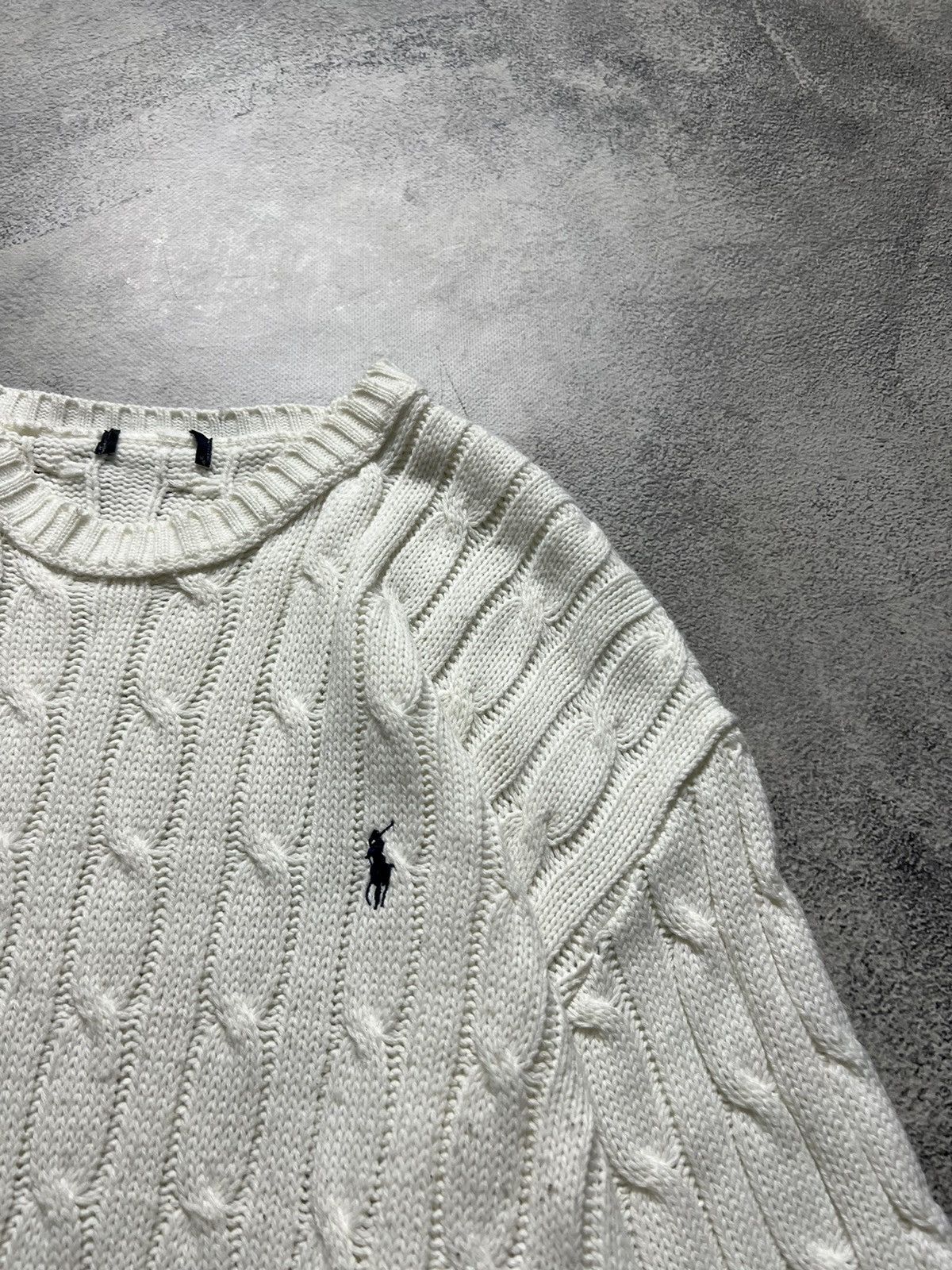 Polo Ralph Lauren × Vintage Vintage Y2k Polo By Ralph Lauren 🤍 Knit Sweater White 90’s Size US XL / EU 56 / 4 - 7 Thumbnail