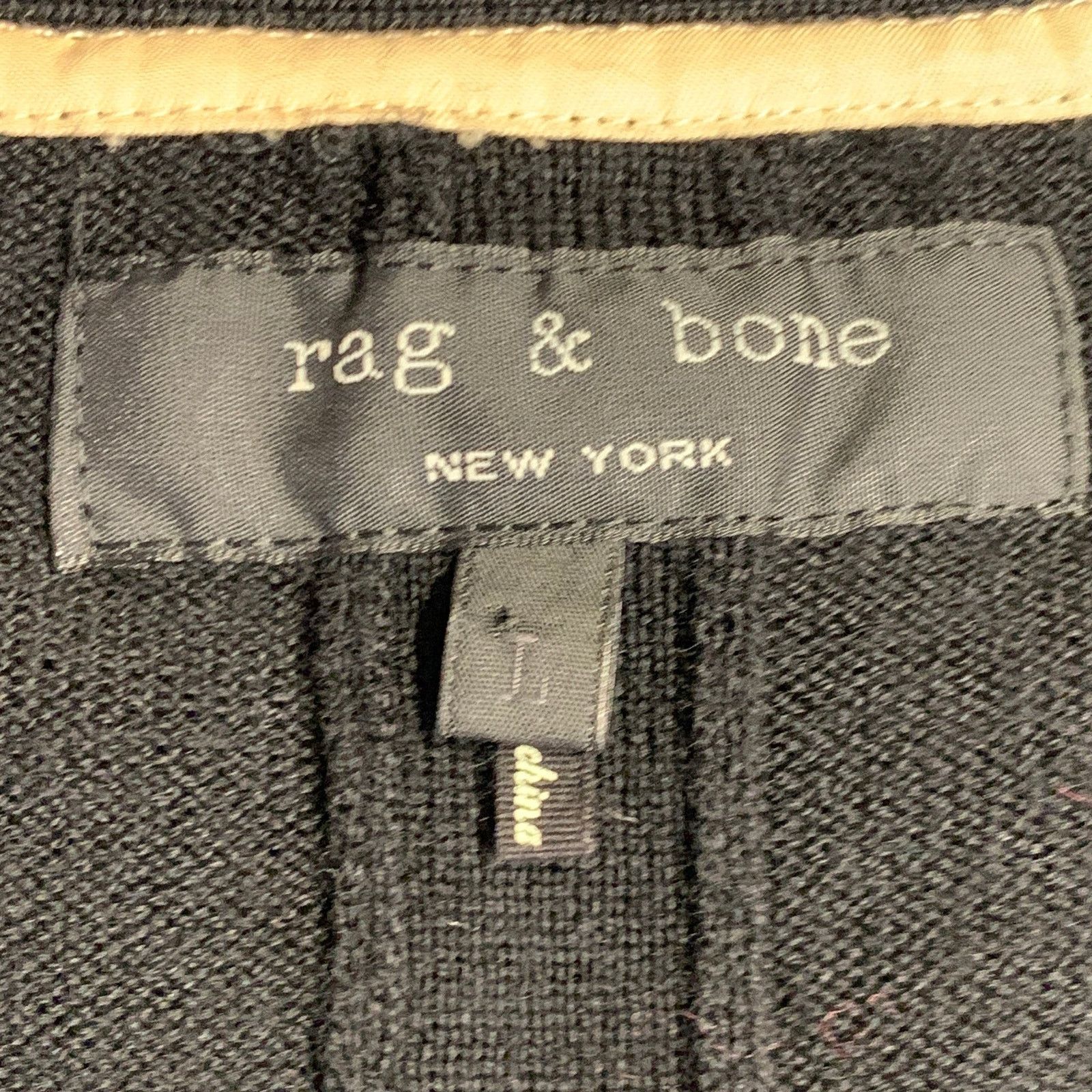 Rag & Bone RAG & BONE Size L Grey Black Geometric Wool V-Neck Vest Size US L / EU 52-54 / 3 - 7 Thumbnail
