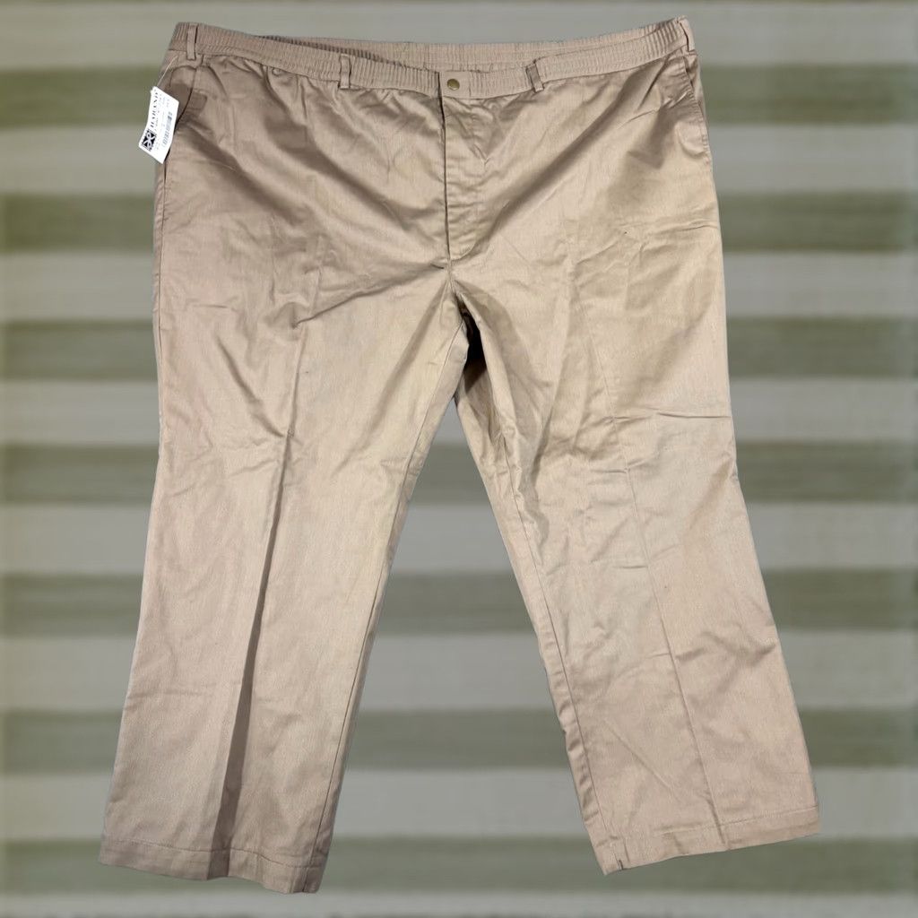 Haband Haband Ice House Pants Mens 52X28 Khaki Elastic Waist Slacks NWT Cotton Polyester Flat Front Pockets Size US 36 / EU 52 - 1 Thumbnail