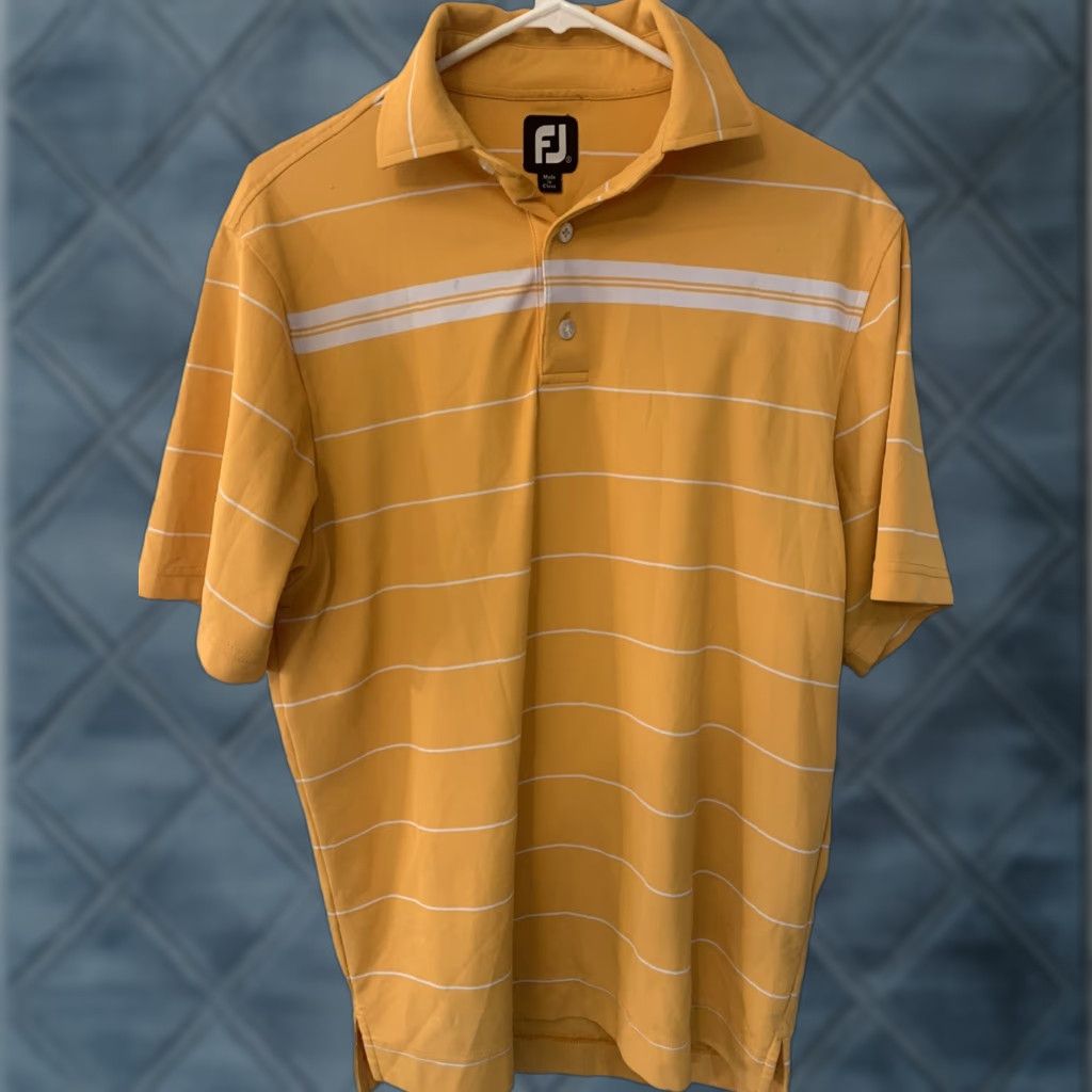 Footjoy FootJoy Polo Shirt Mens Sz S Orange Striped Short Sleeve Collared Button Neckline Polo Golf Casual Size US S / EU 44-46 / 1 - 1 Thumbnail