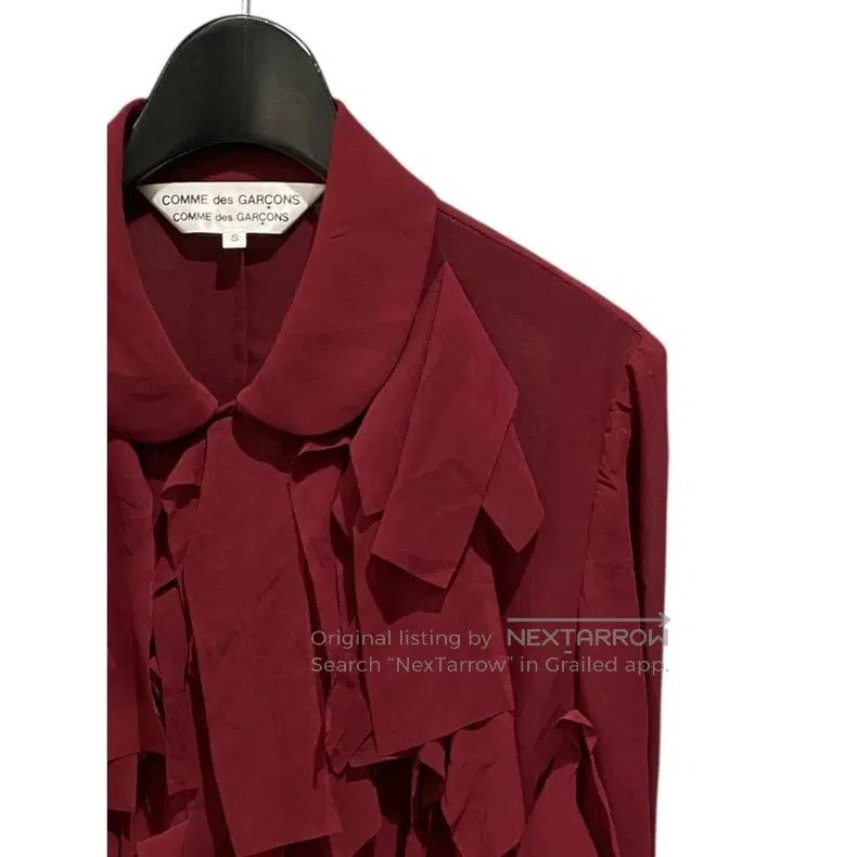 Comme des Garcons Comme Des Garcons Maroon Cascading Hem Collar Shirt Size S / US 4 / IT 40 - 3 Thumbnail