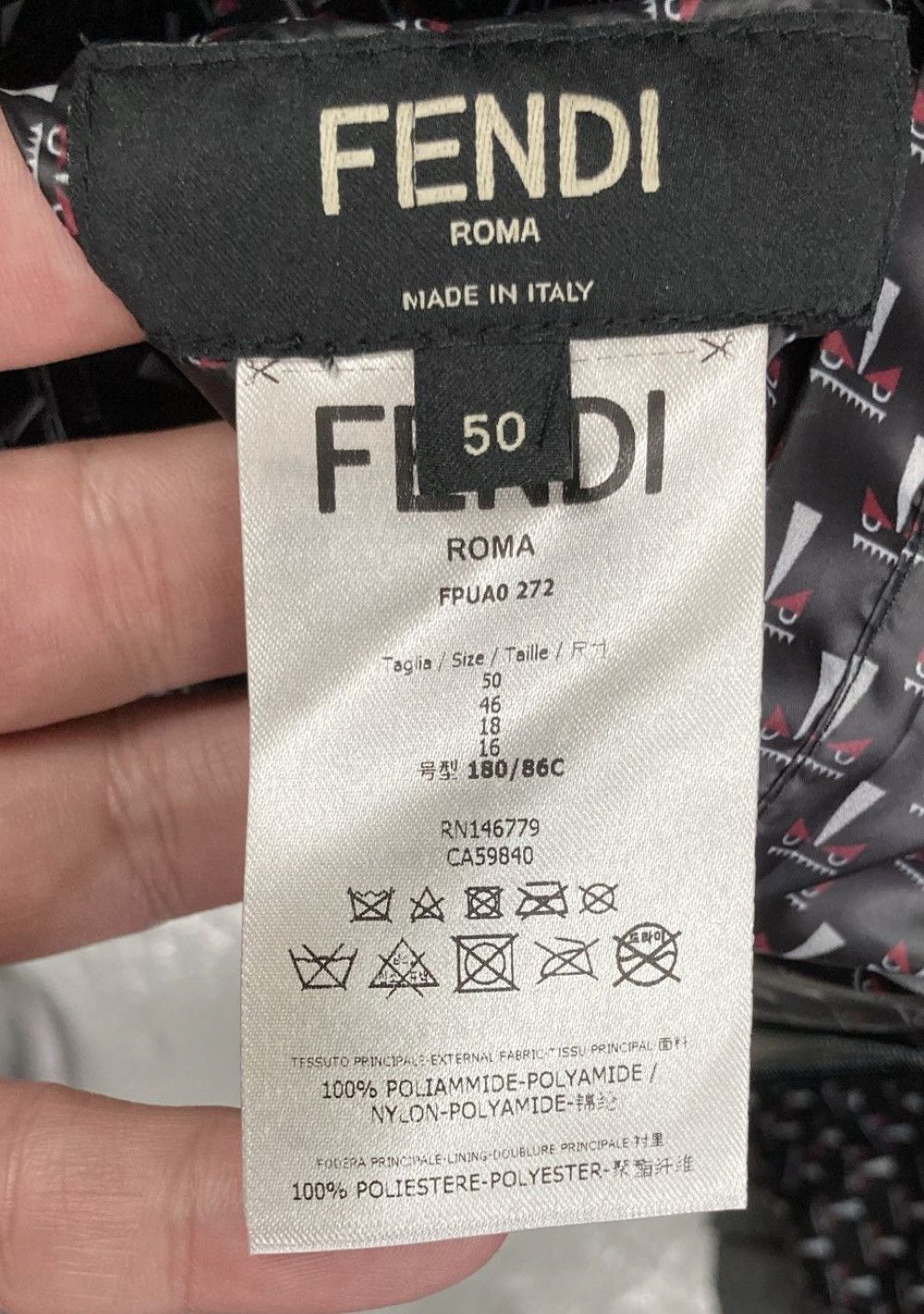 Fendi new FENDI Reversible black Monster Bug Eye nylon goose down puffer jacket EU50 L Size US L / EU 52-54 / 3 - 12 Thumbnail
