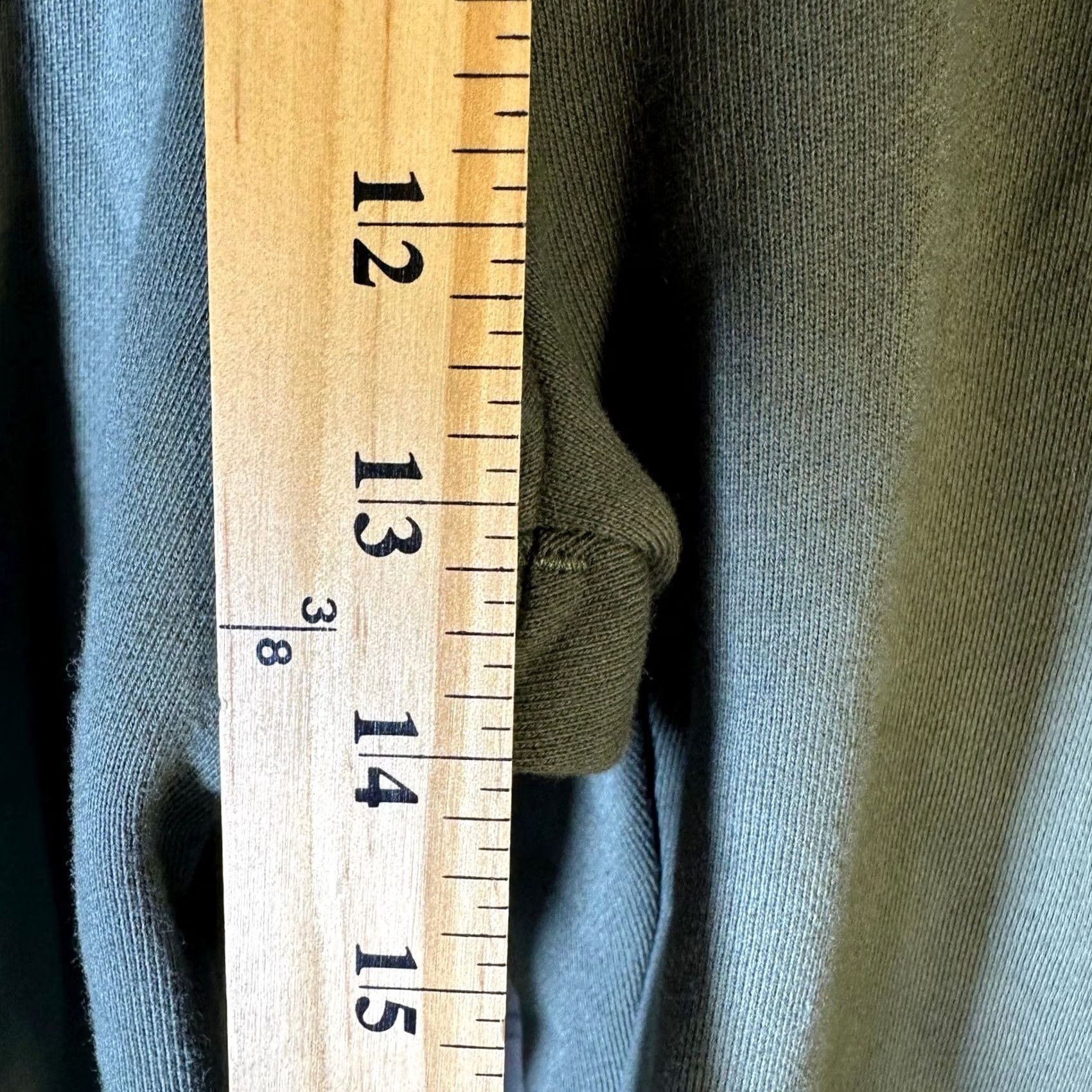 Vintage American Giant Cargo Sweatpants Green Fleece Lined Joggers High Rise Women L Size 29" - 5 Thumbnail