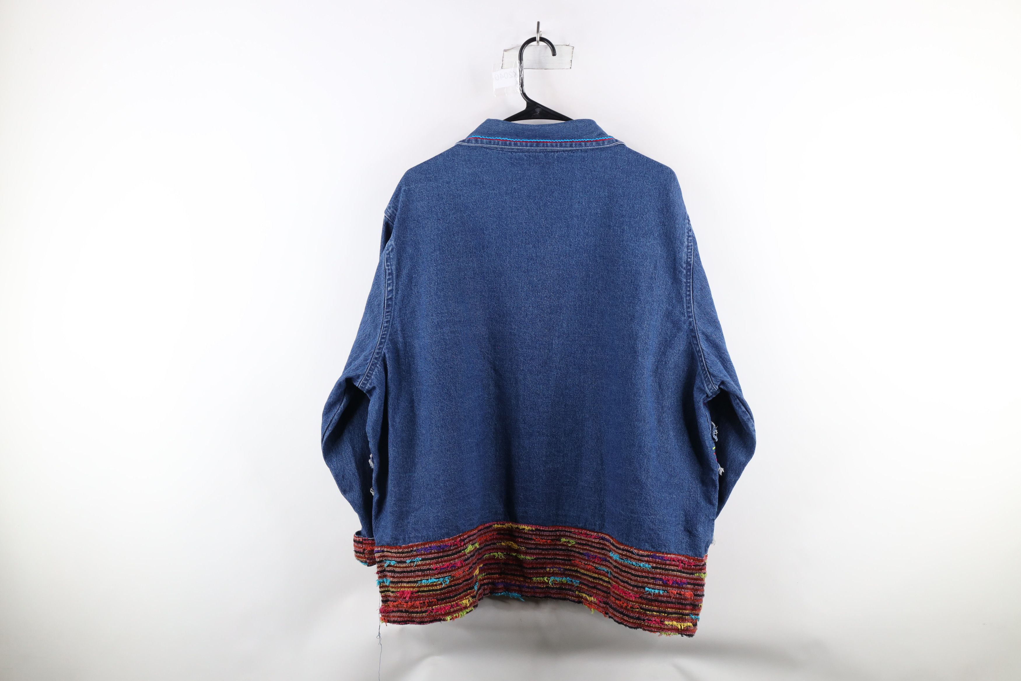 Vintage Vintage 90s Streetwear Patchwork Denim Jean Button Jacket Size XXL / US 16-18 / IT 52-54 - 9 Thumbnail