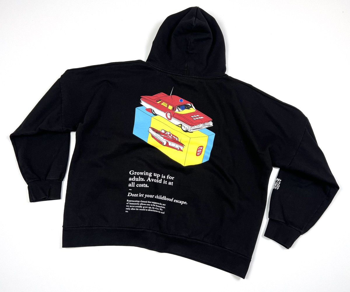 CHILDS × Japanese Brand Men’s Childish Overprint Black Cotton Casual Y2K Hoodie - XS Size US XS / EU 42 / 0 - 2 Thumbnail