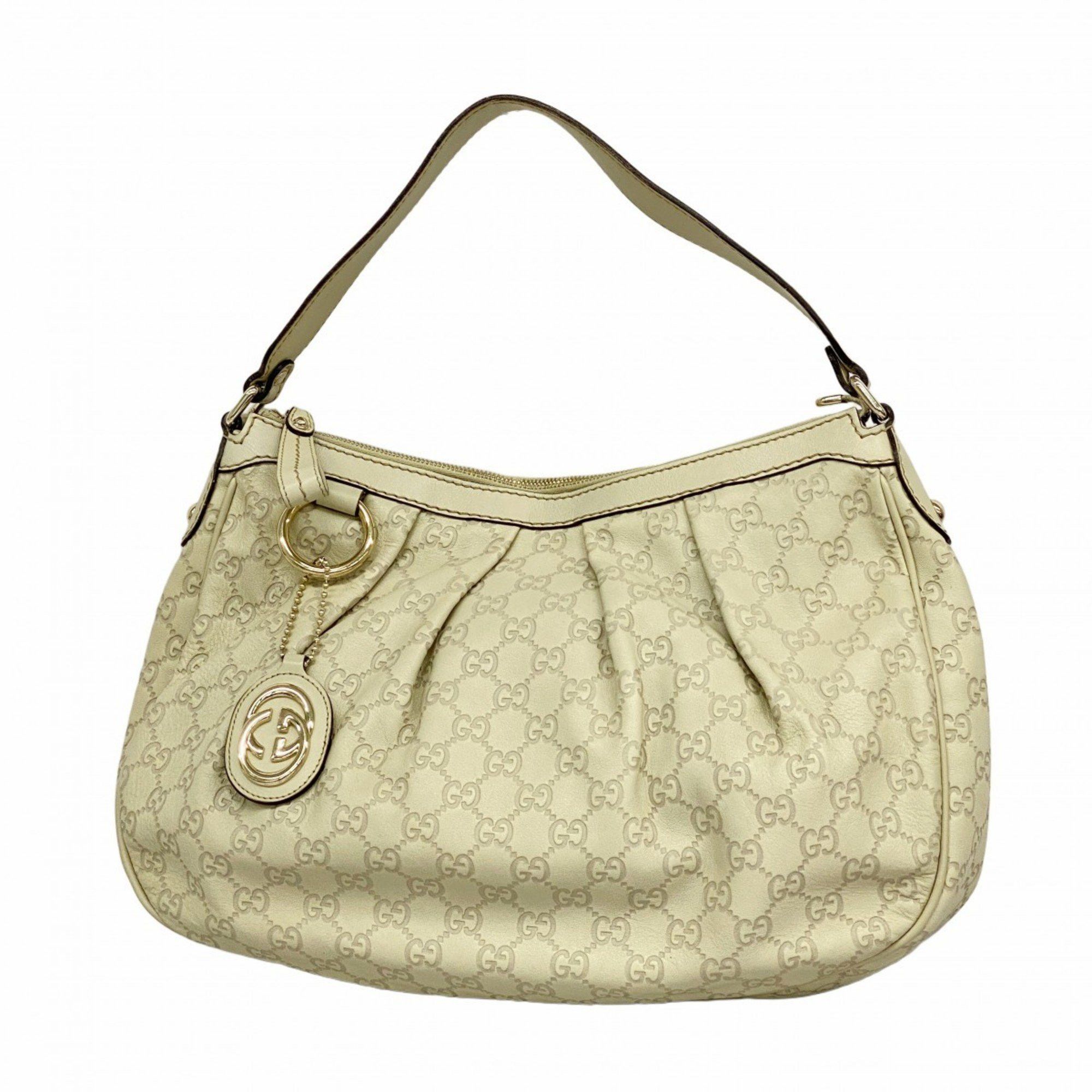 Gucci Shoulder Bag Guccissima Sukey 232955 Leather Ivory Champagne Ladies in Beige, Women's