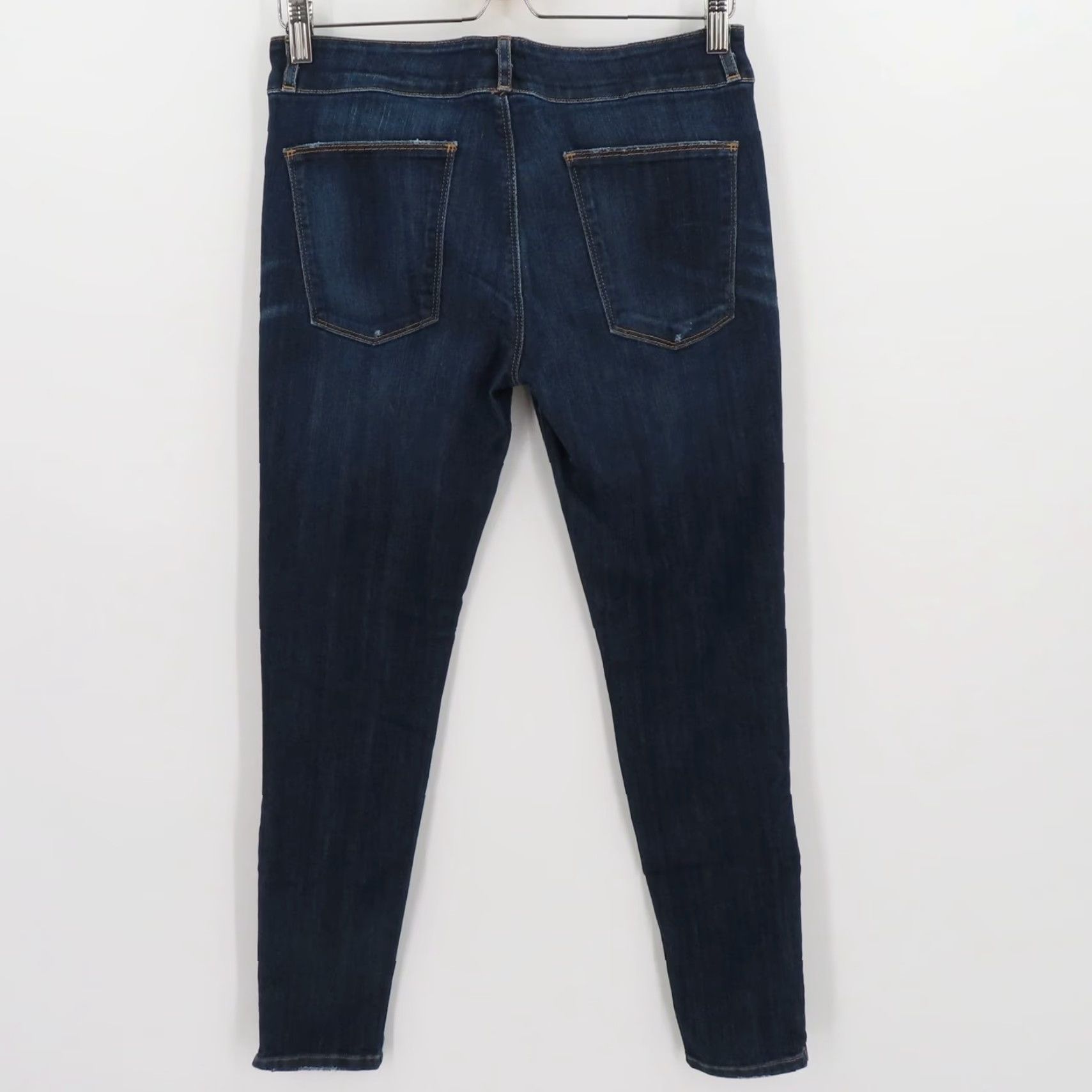 Vintage Current Elliott Womens Cropped Legging Jeans 28 Denim Ankle Zip Dark Wash Bluebird 5-Pocket Style Size 28" / US 6 / IT 42 - 5 Thumbnail