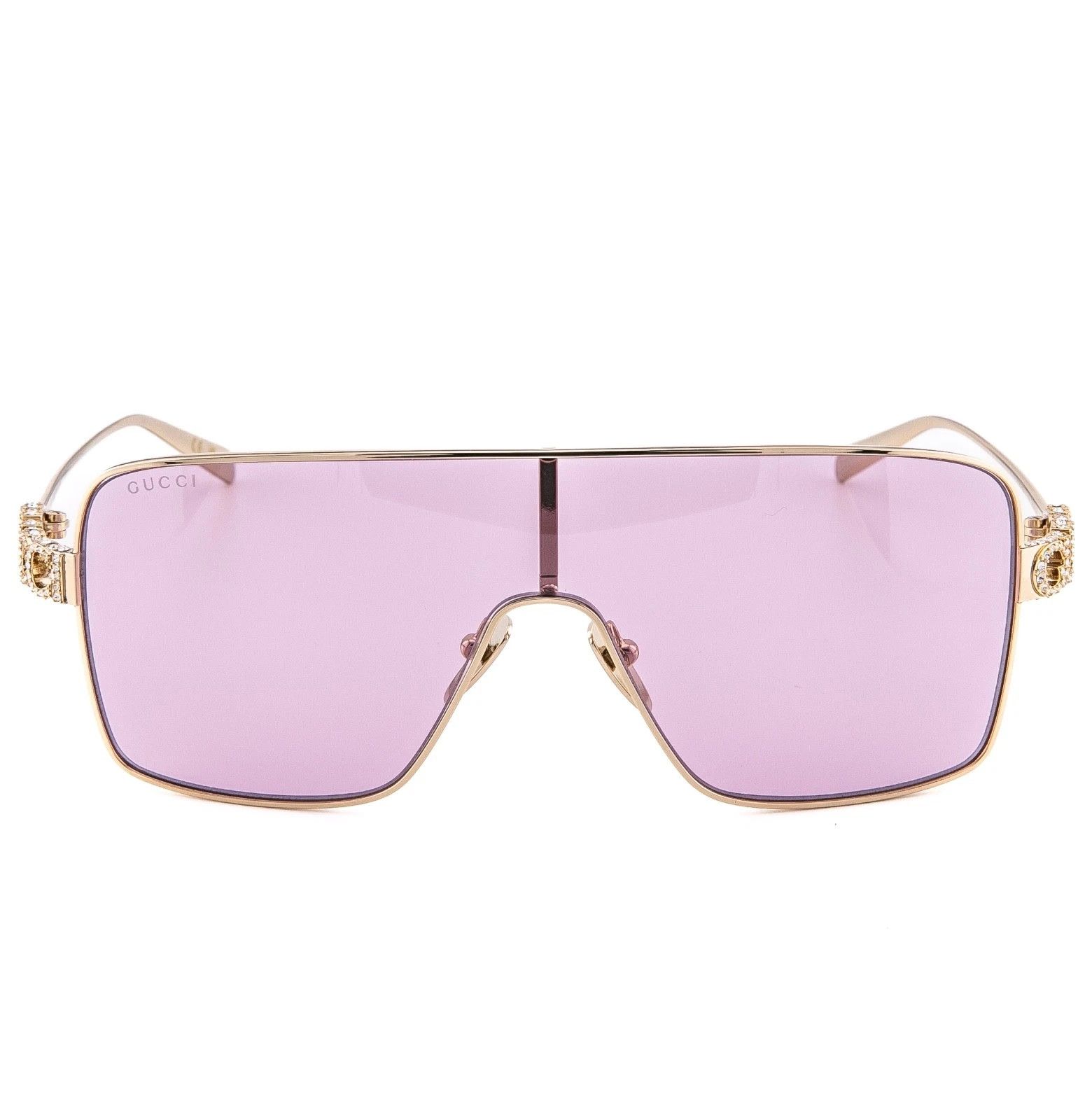 Gucci GUCCI 1936 Gg1936S Gold Pink Crystal Logo Unisex Metal 005 Size ONE SIZE - 5 Thumbnail