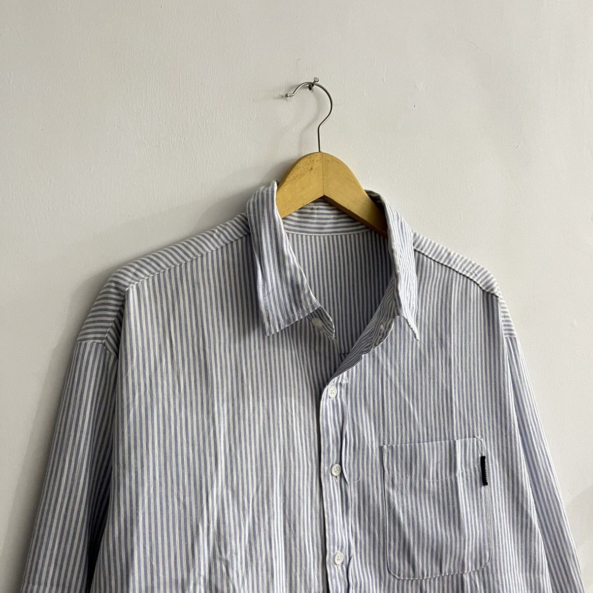 Issey Miyake Mercibeaucop - Striped Boxy Fit Ls Button Up Size US L / EU 52-54 / 3 - 3 Thumbnail