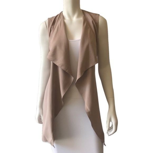 Other Artisan NY Taupe Sleeveless Wrap Vest With Tie Belt & Draped Size S / US 4 / IT 40 - 1 Thumbnail