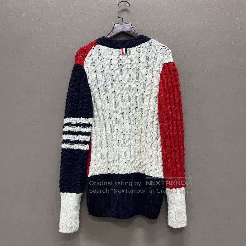 Thom Browne Thom Browne Beige Four-Stripe Wool Cardigan Jacket Size US XS / EU 42 / 0 - 2 Thumbnail