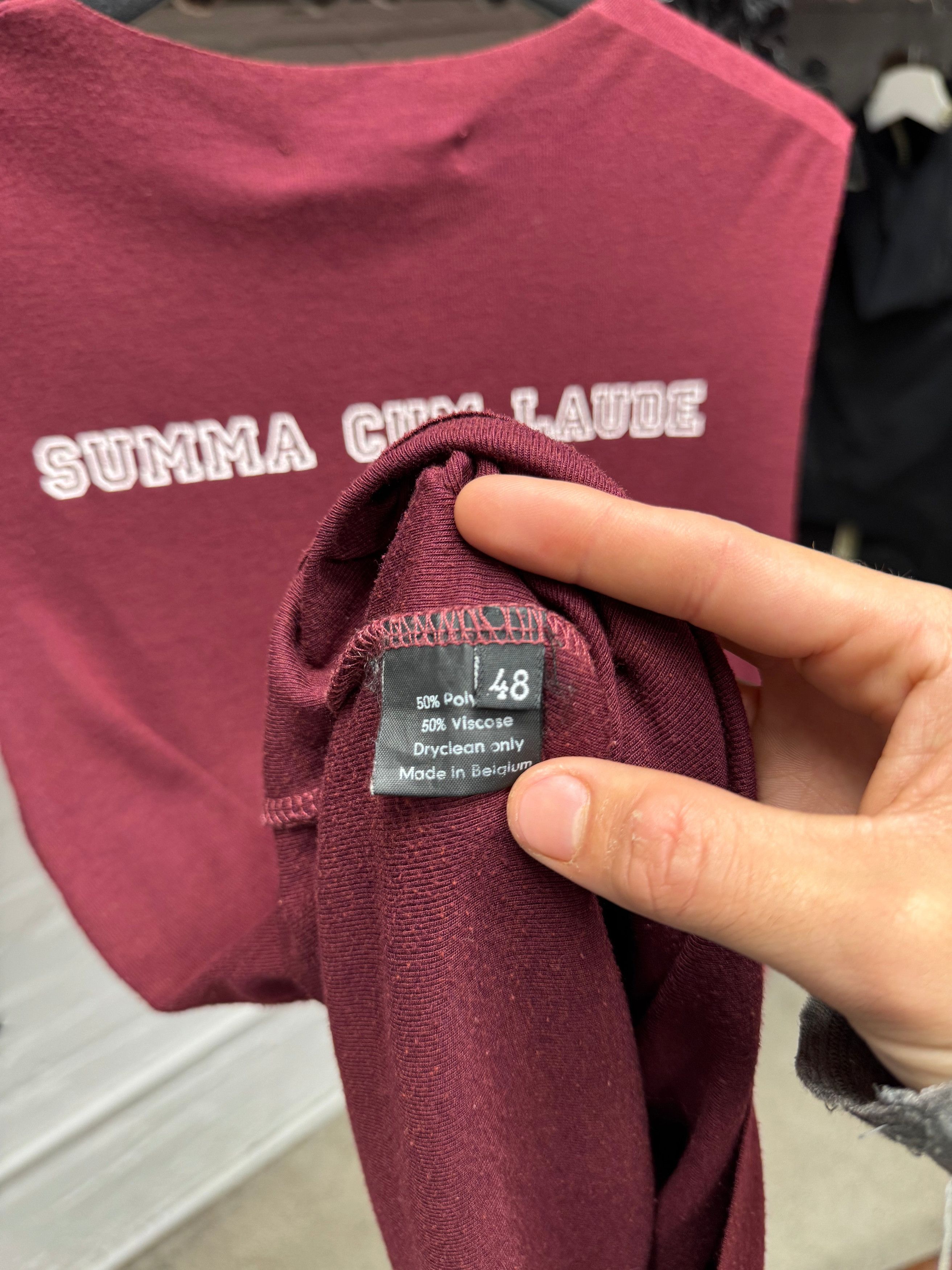 Raf Simons SS2000 Raf Simons ‘Summa Cum Laude’ Maroon Tank Top Size US M / EU 48-50 / 2 - 5 Thumbnail