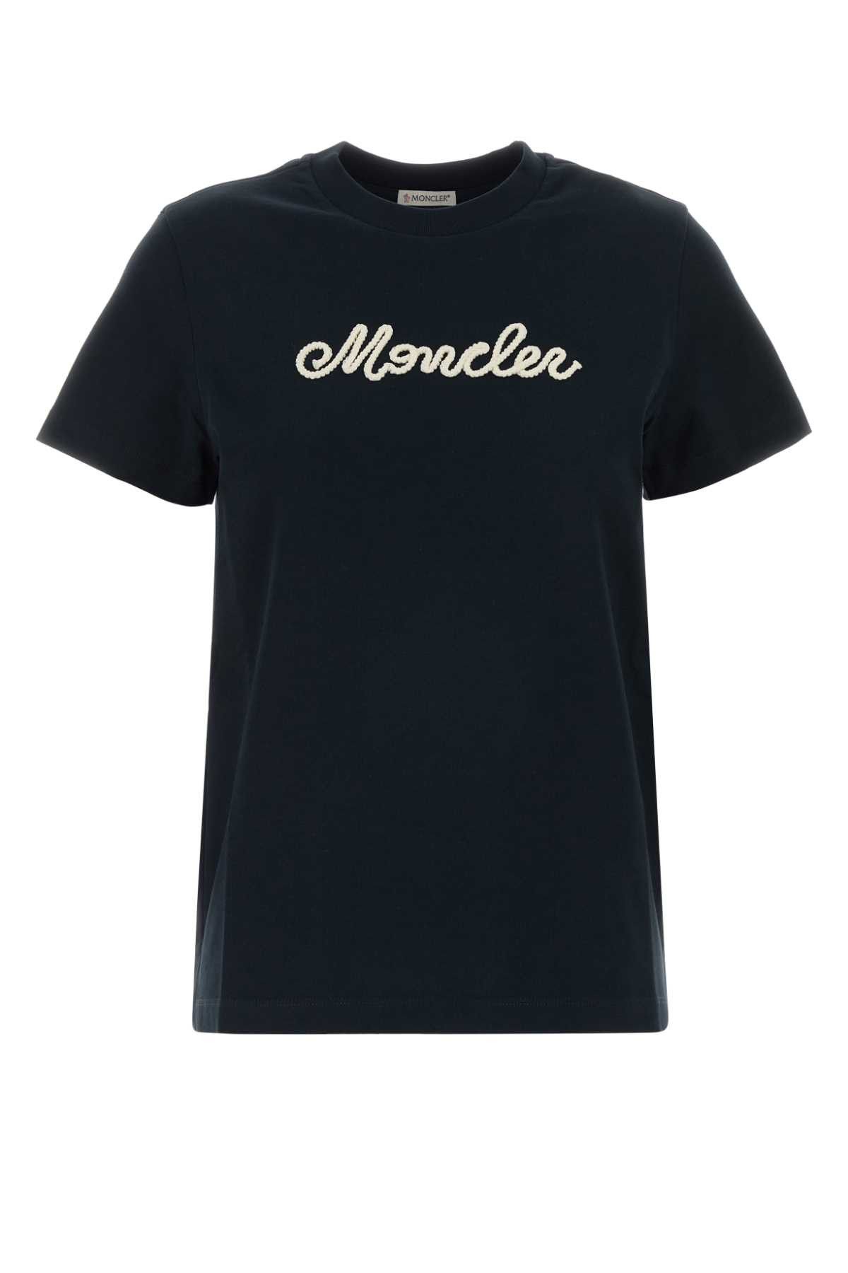 Moncler Navy Blue Cotton T-Shirt Size S / US 4 / IT 40 - 1 Thumbnail