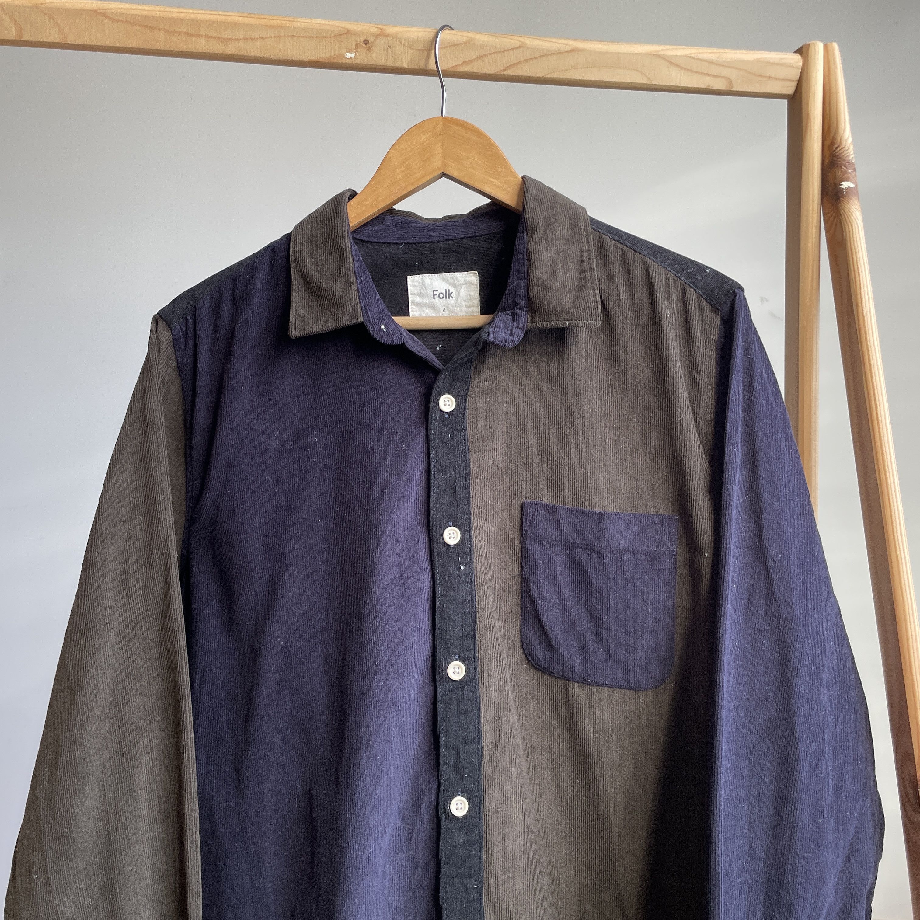 Folk Folk Color Block Corduroy Shirt Size 4 Size US L / EU 52-54 / 3 - 3 Thumbnail