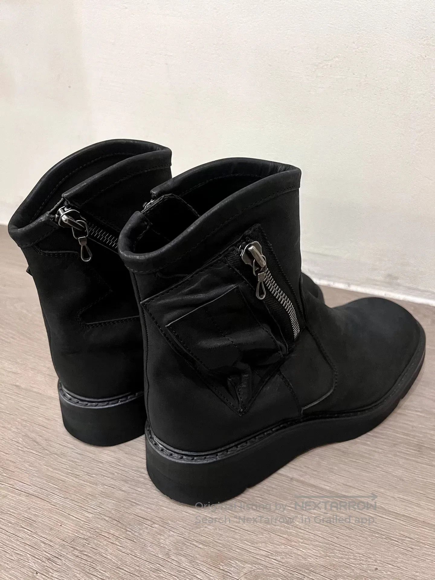 Julius Black Suede Leather Zip Military Boots. Size US 10 / EU 43 - 2 Thumbnail