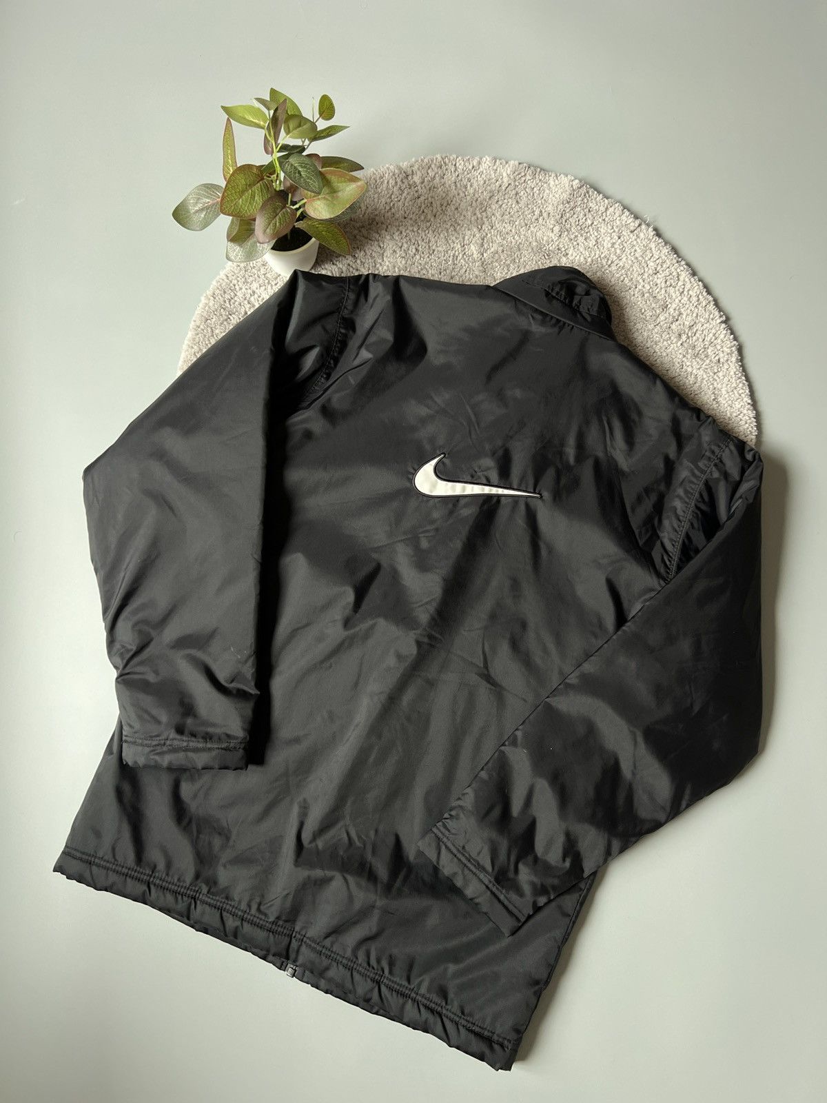 Nike × Vintage 90s Nike Central Swoosh Vintage Y2K Oversized Nylon Jacket Size US S / EU 44-46 / 1 - 1 Thumbnail