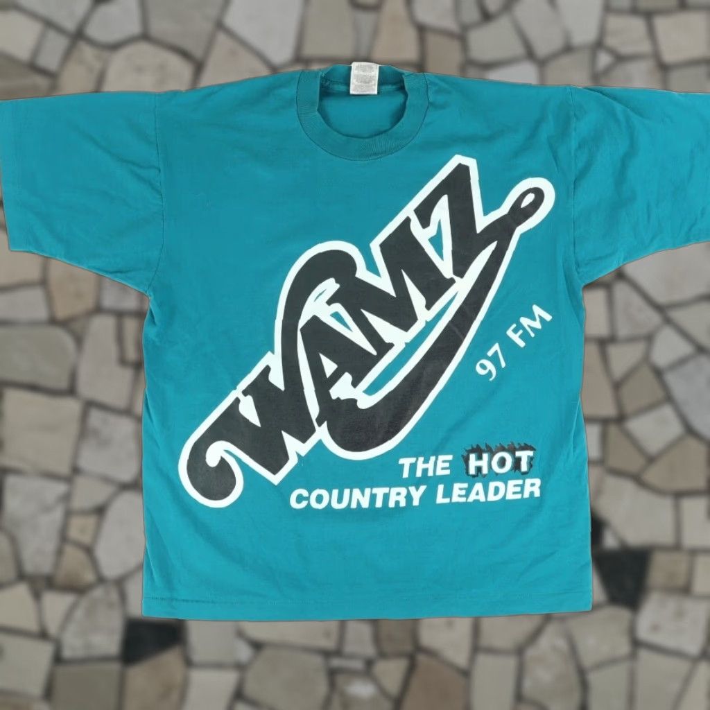 Fruit Of The Loom VTG Fruit of the Loom WAMZ Country Radio 97 FM Solid T-Shirt Teal Men's XL Shirt Size US XL / EU 56 / 4 - 1 Thumbnail