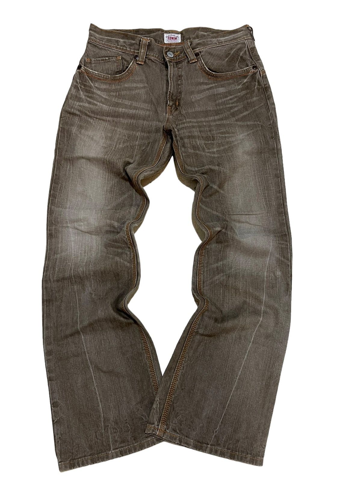 Pre-owned If Six Was Nine X Tornado Mart Edwin Mud Wash Flared Denim Jeans In Brown Tan