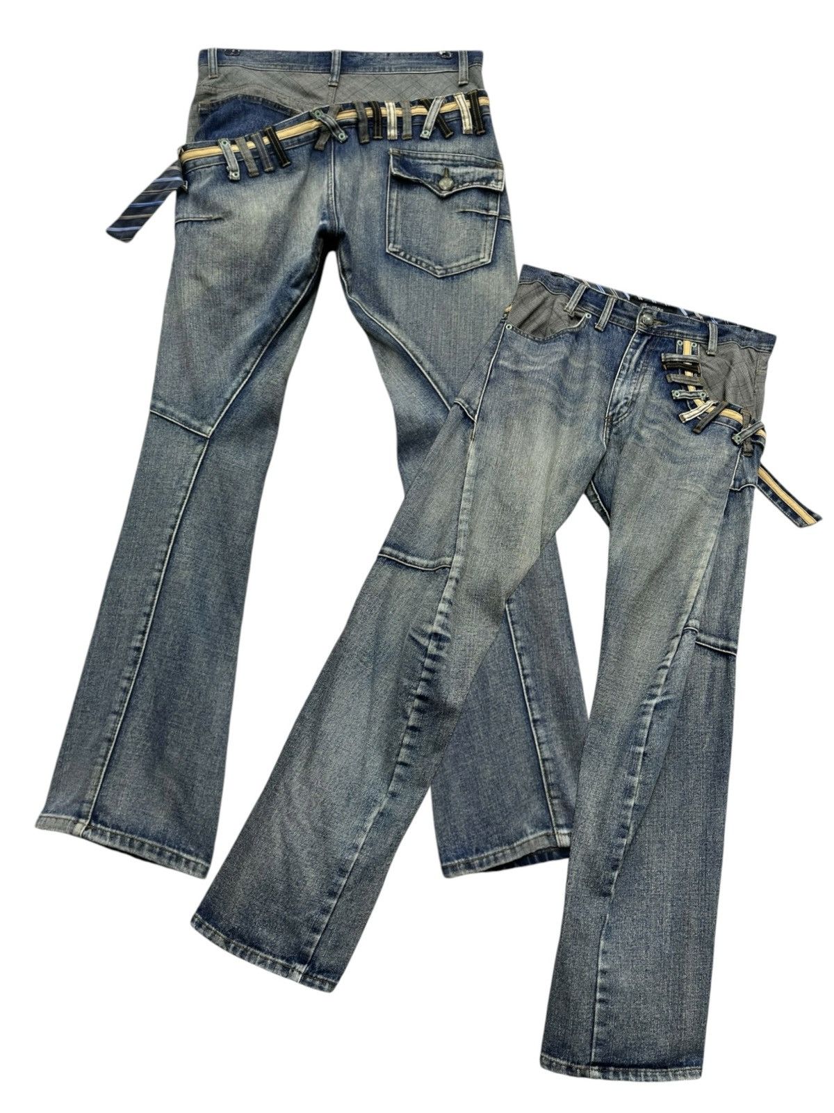 Breath & Stone BREATHMINT Grunge Double Waist Slanted Mudwash Exotic Denim Size US 31 - 1 Thumbnail
