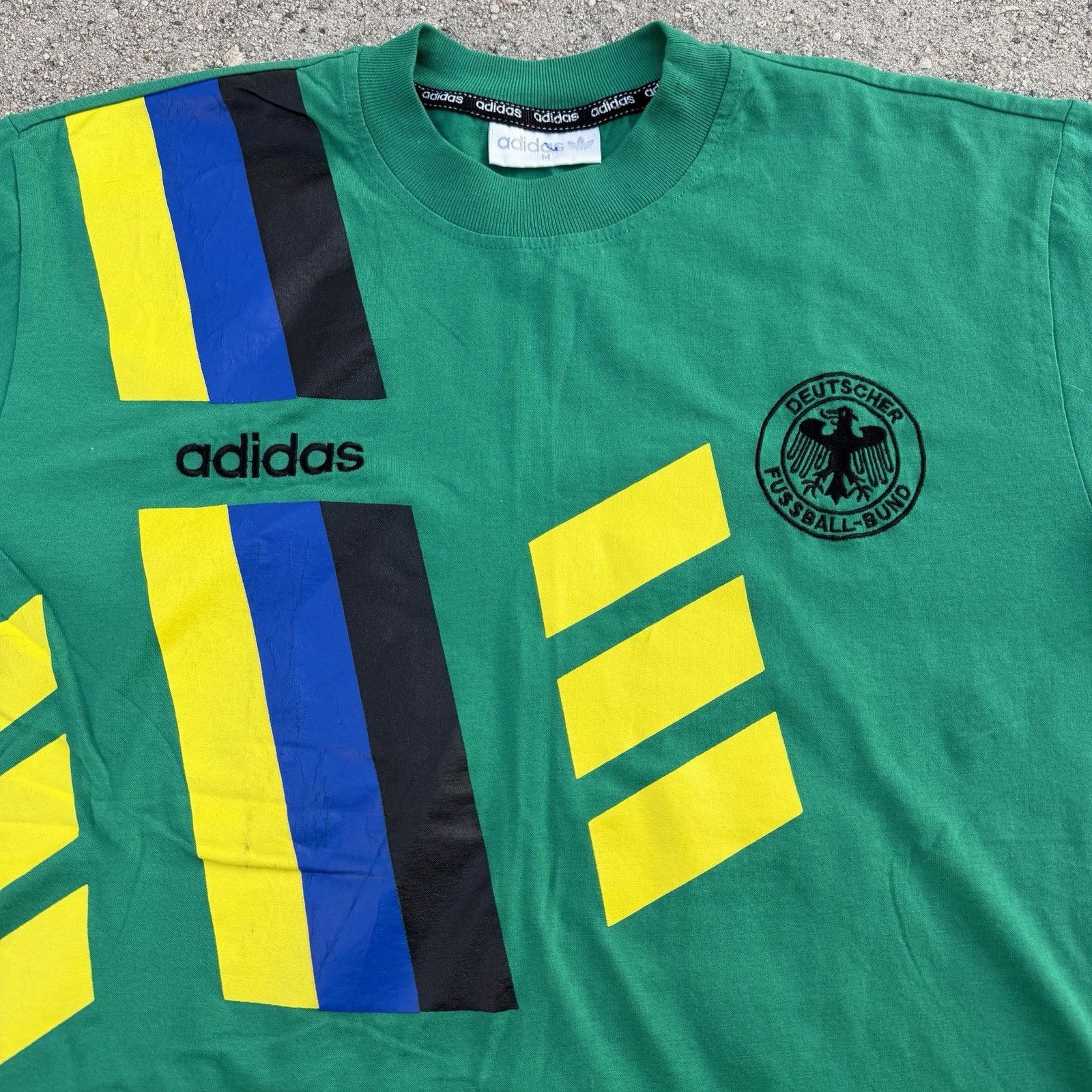 Adidas × Vintage Vintage 90s Adidas Germany Soccer Football Green Tee T-Shirt Size US M / EU 48-50 / 2 - 1 Thumbnail