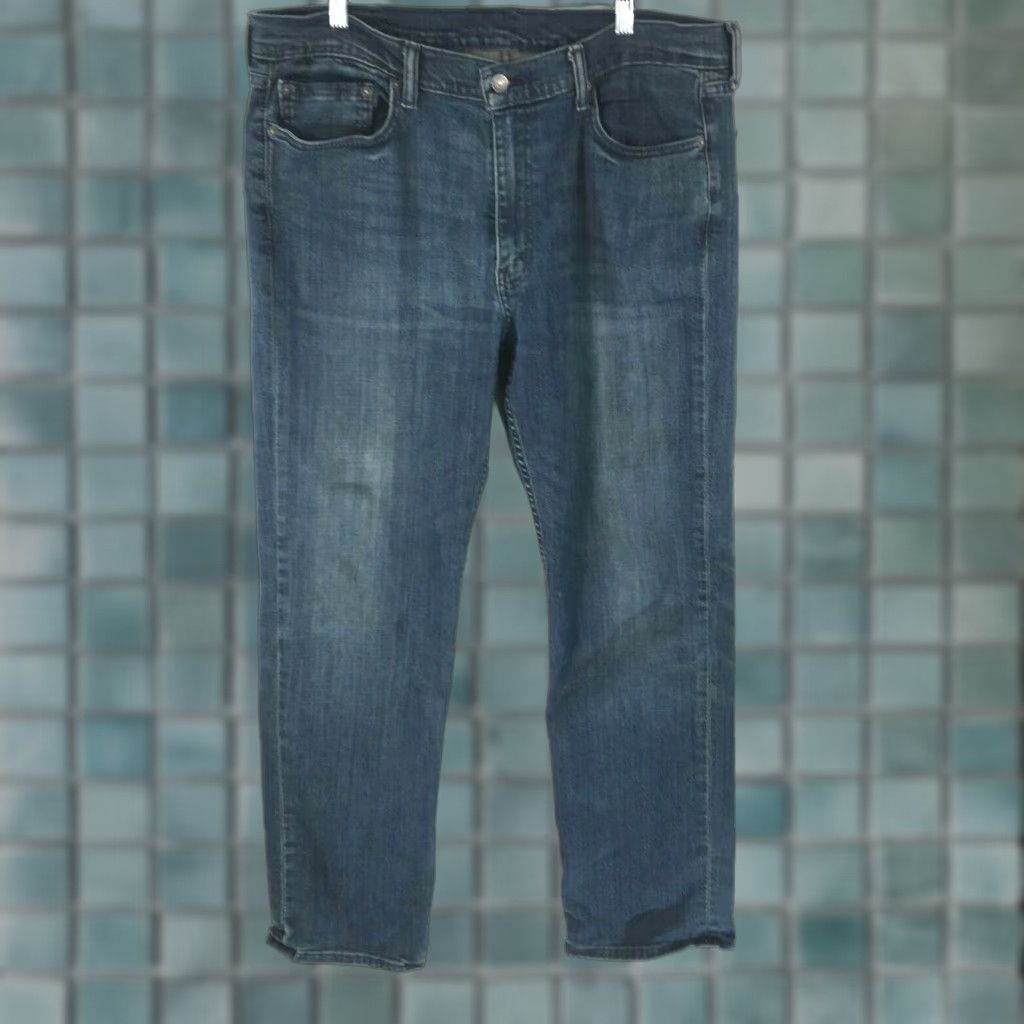 Denime Levis Jeans Mens Casual Straight Regular Pop-Blue Denim 40X32 5-Pocket Belt Loops Medium Wash 32 Inseam Men’s 40x32 Size US 40 / EU 56 - 1 Thumbnail
