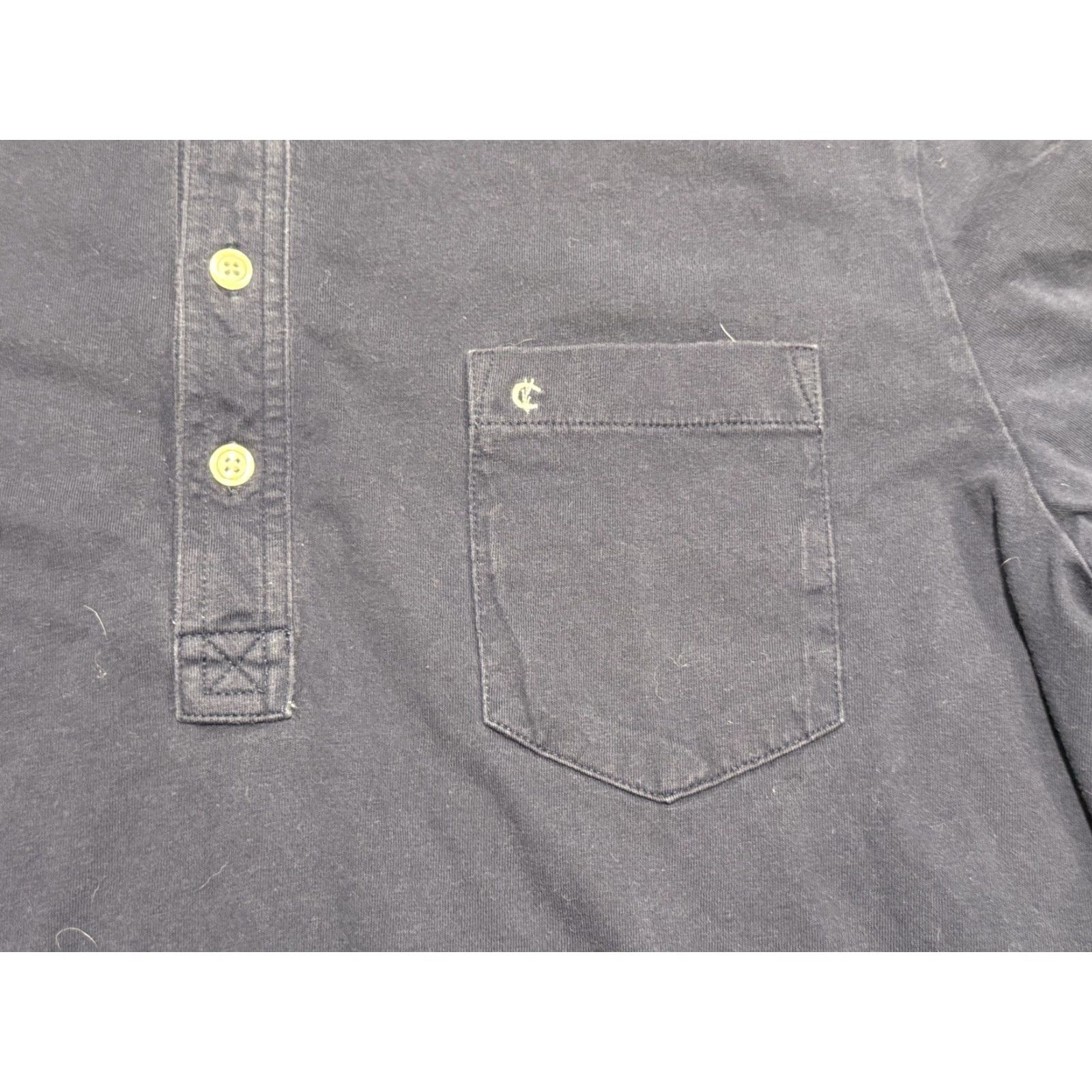 Vintage VINTAGE Criquet Men's Polo Shirt Long Sleeve Navy Blue 100% Organic Cotton XL Size US XL / EU 56 / 4 - 3 Thumbnail