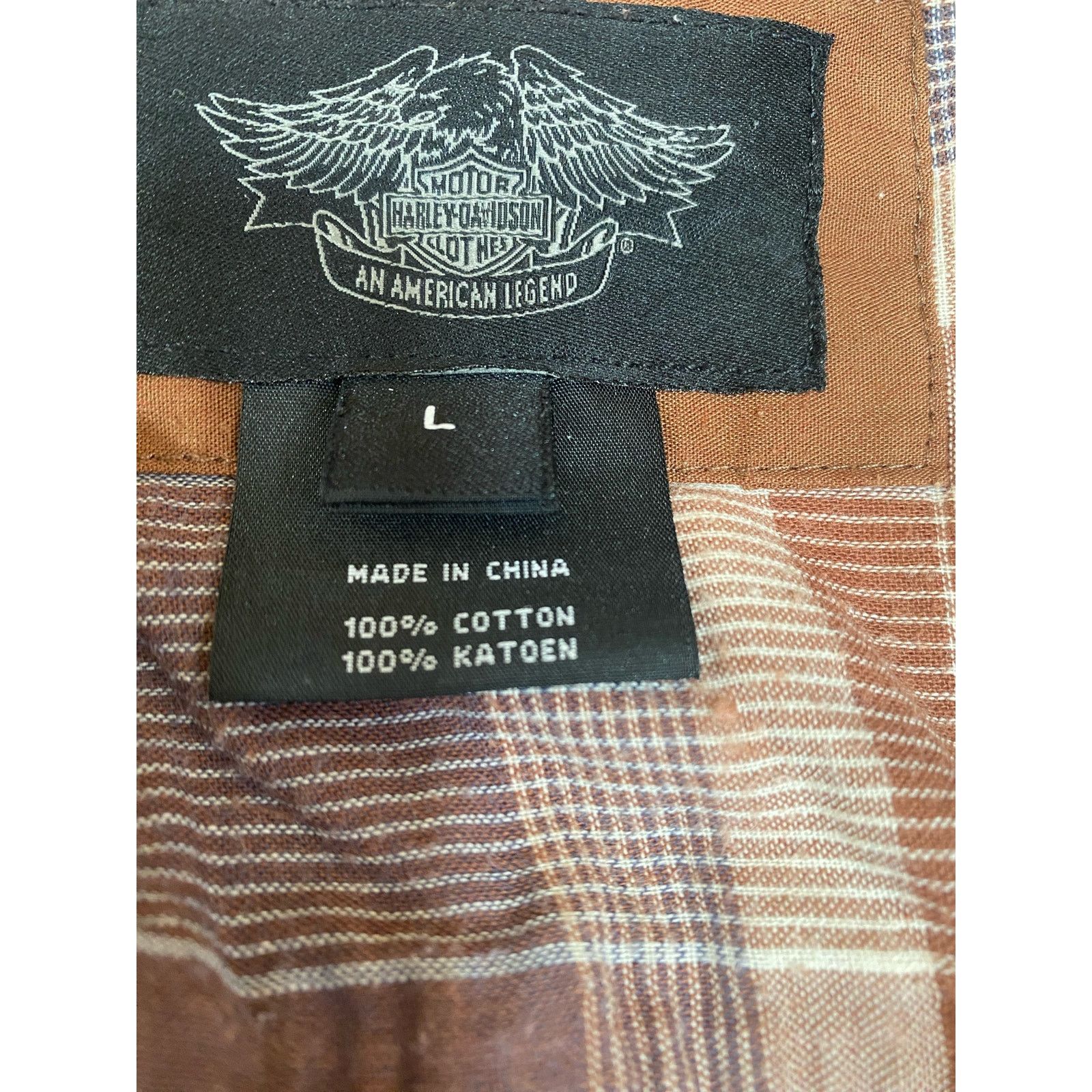 Harley Davidson Harley Davidson Plaid Short Sleeve Button Down Tiger Large Size US L / EU 52-54 / 3 - 4 Thumbnail