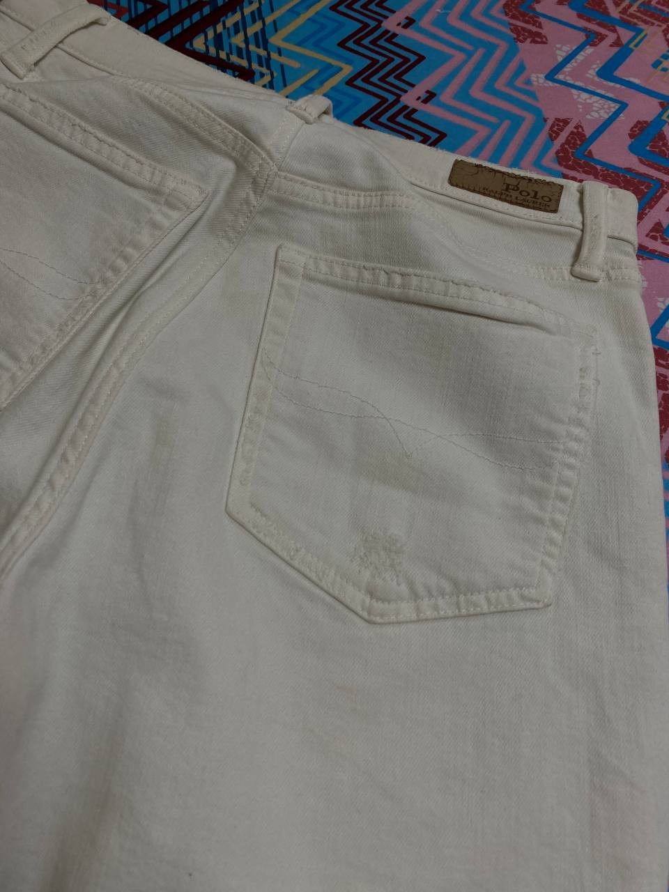 Polo Ralph Lauren jeans pants white logo Polo Ralph Lauren Y2K vintage Size 30" / US 8 / IT 44 - 19 Thumbnail